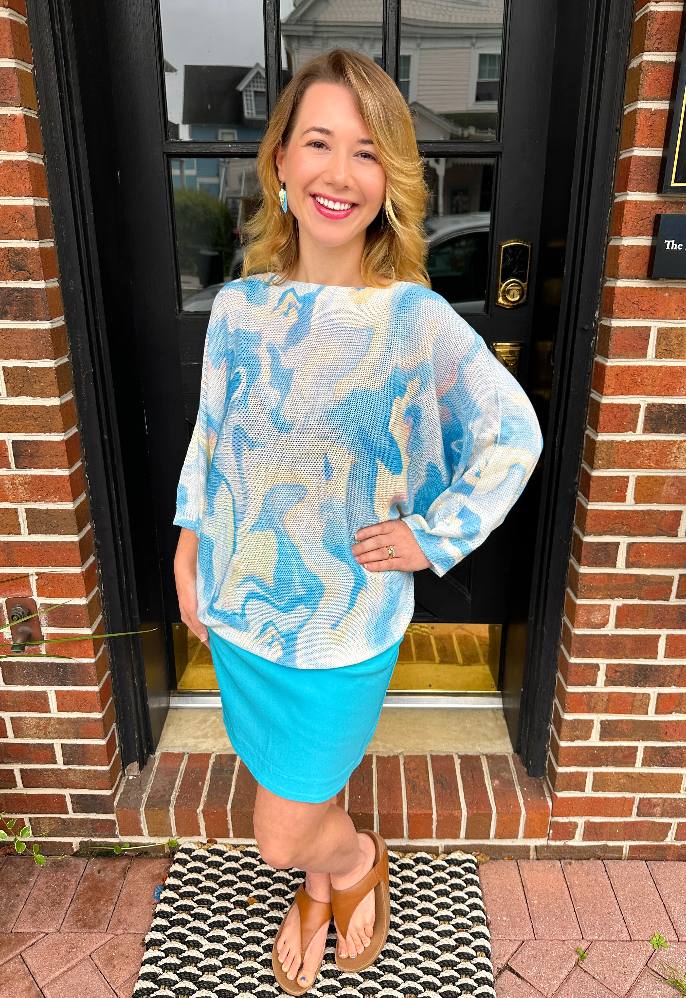 Blue Watercolor Italian Sweater - Image 3