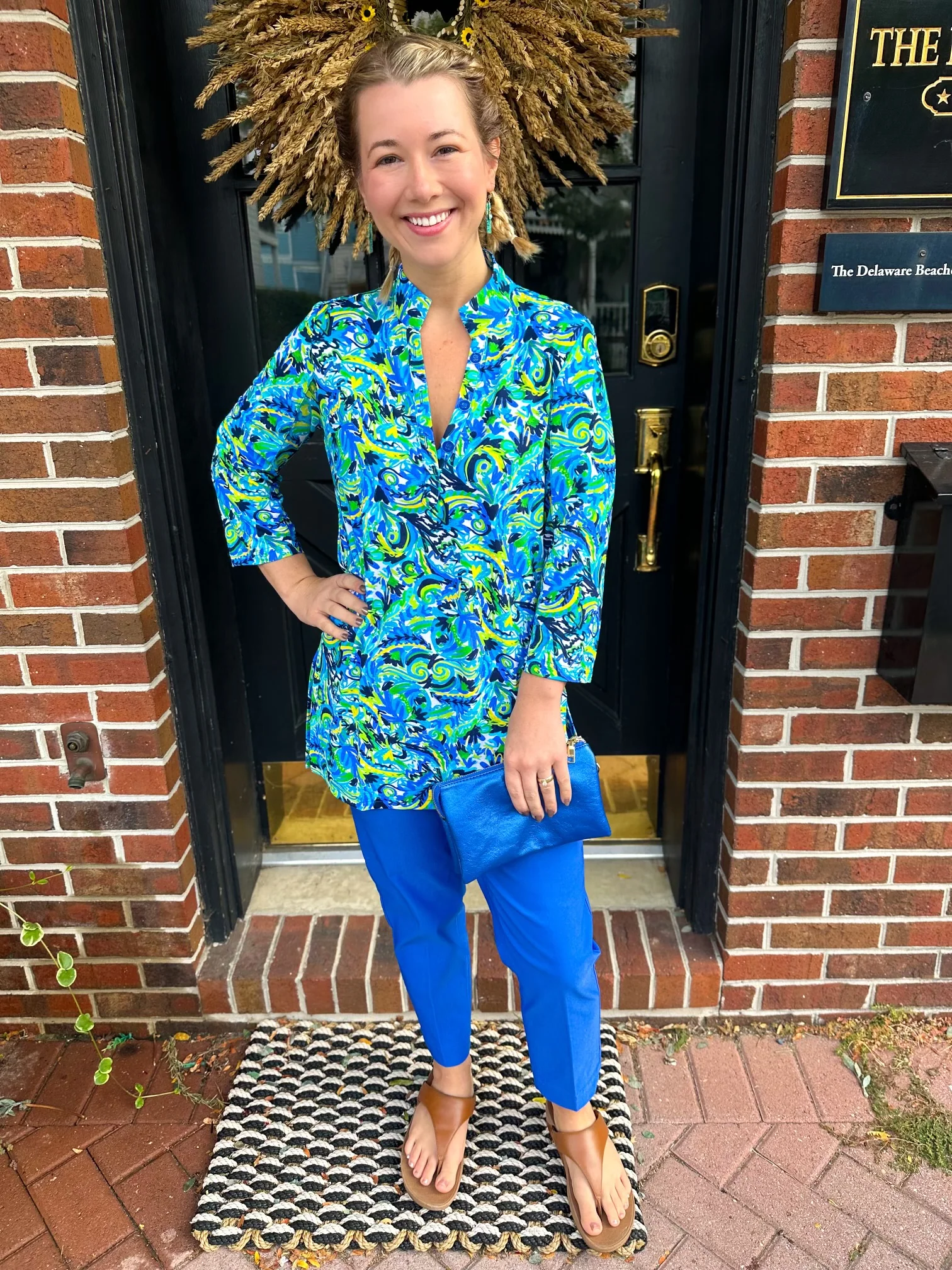 Bangladine by Lulu B Deep Sea Contemporary Capris - Image 45