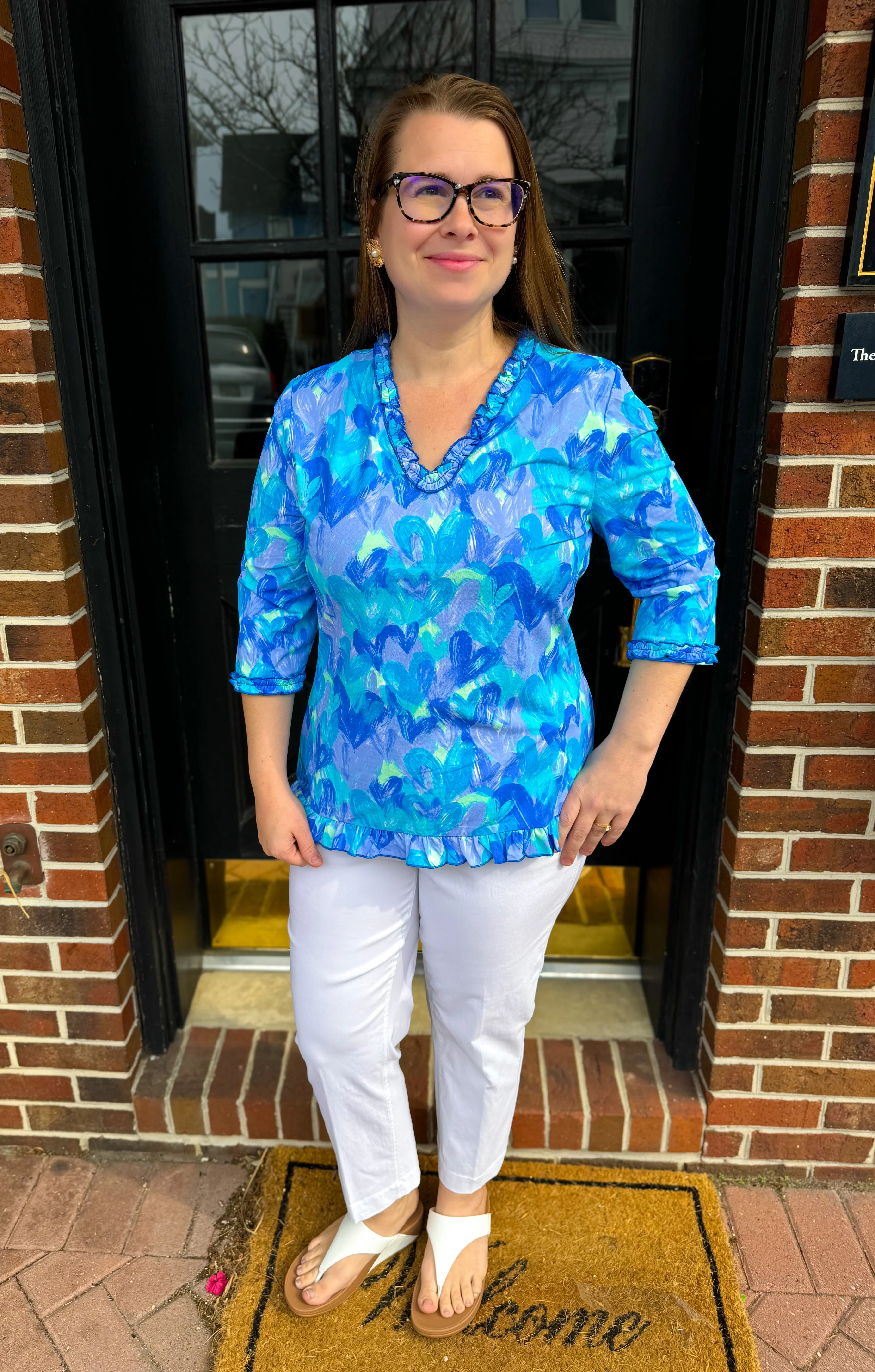 Bangladine by Lulu B White Contemporary Capris - Image 44
