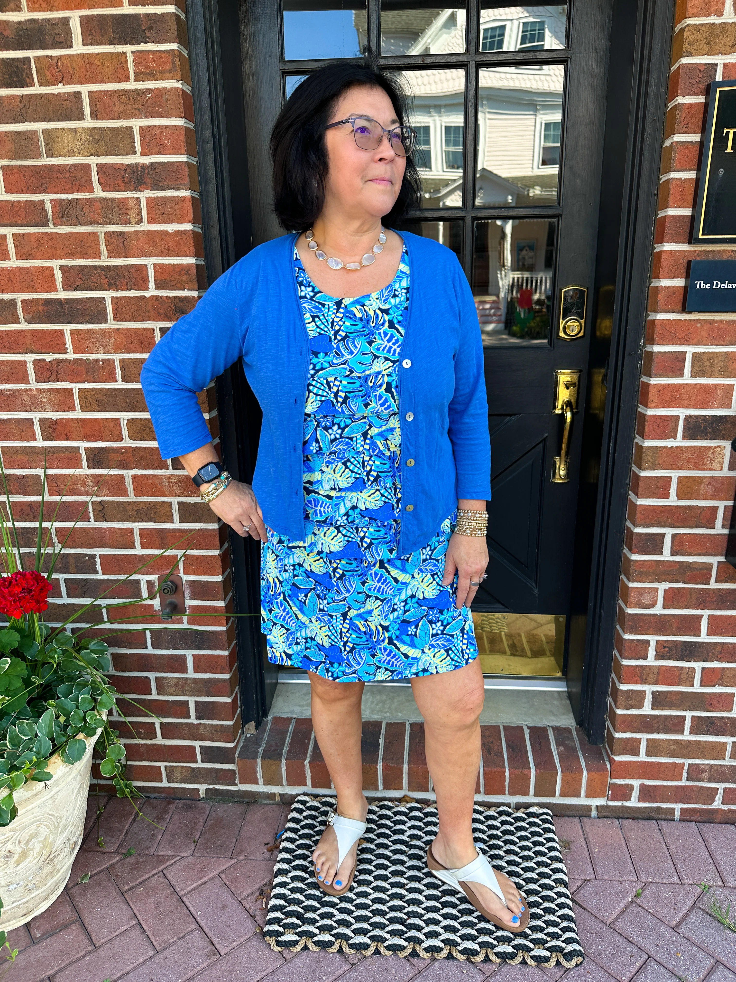 Beachtime by Lulu B Blue Button Cardigan - Image 2