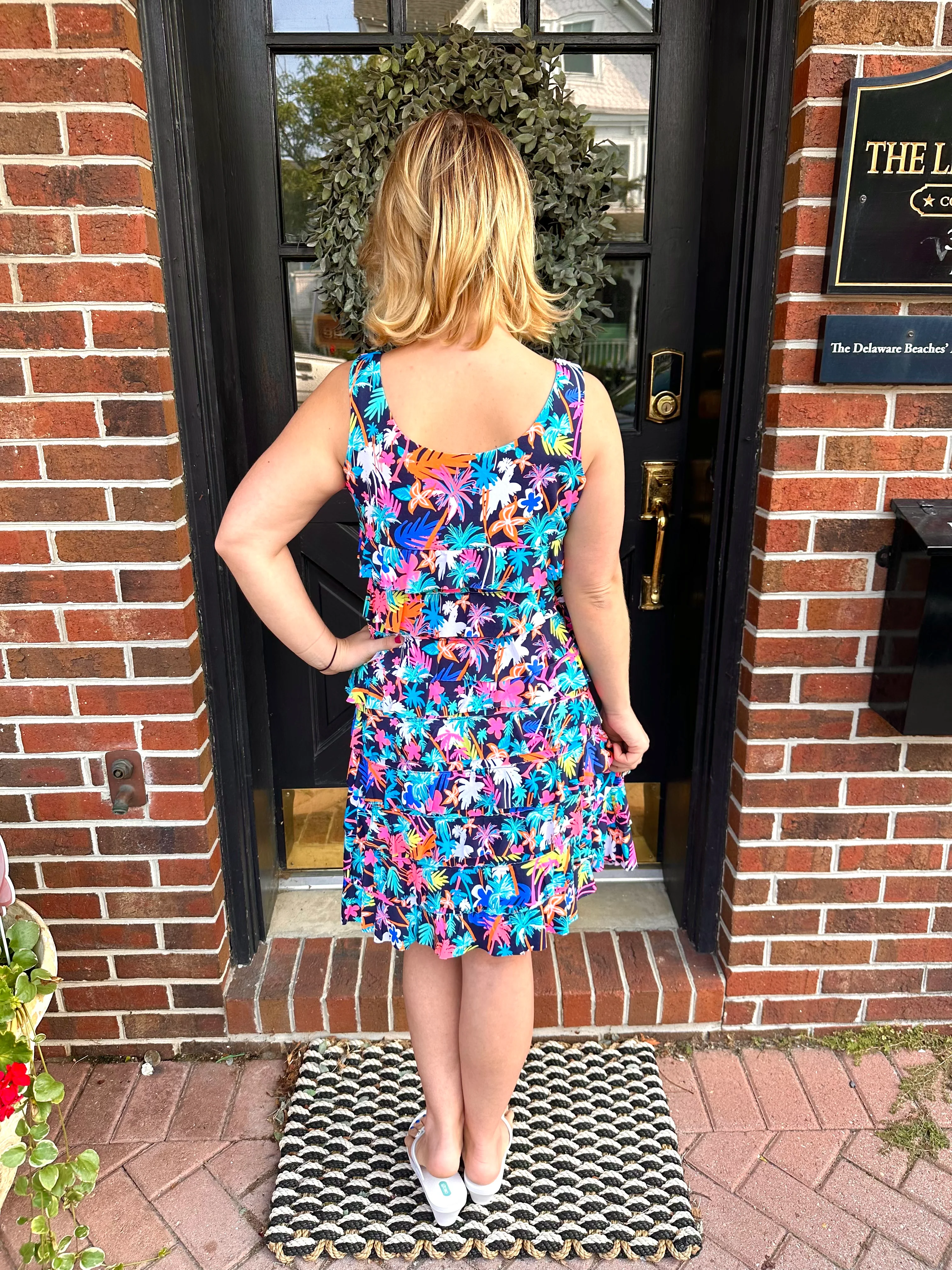 Beachtime by Lulu B Neon Floral Cha Cha Dress - Image 2
