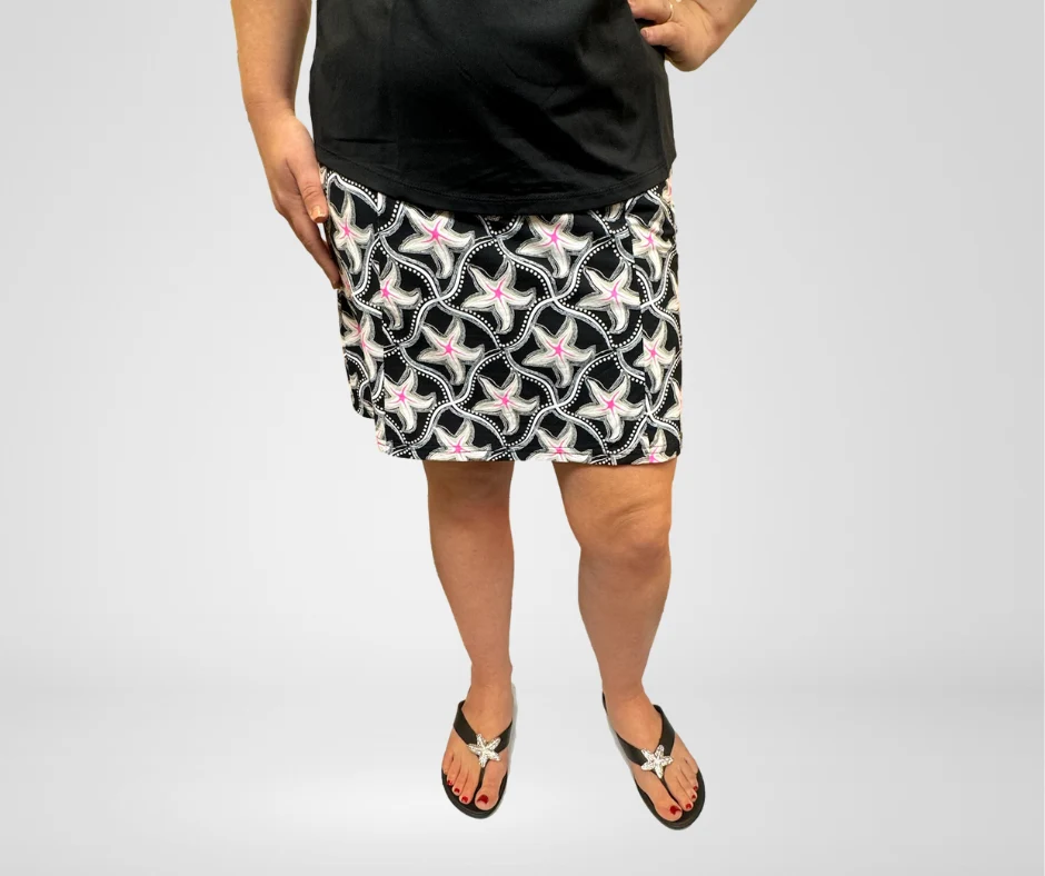 Beachtime by Lulu B Pink Starfish 2-Pocket Skort - Image 6