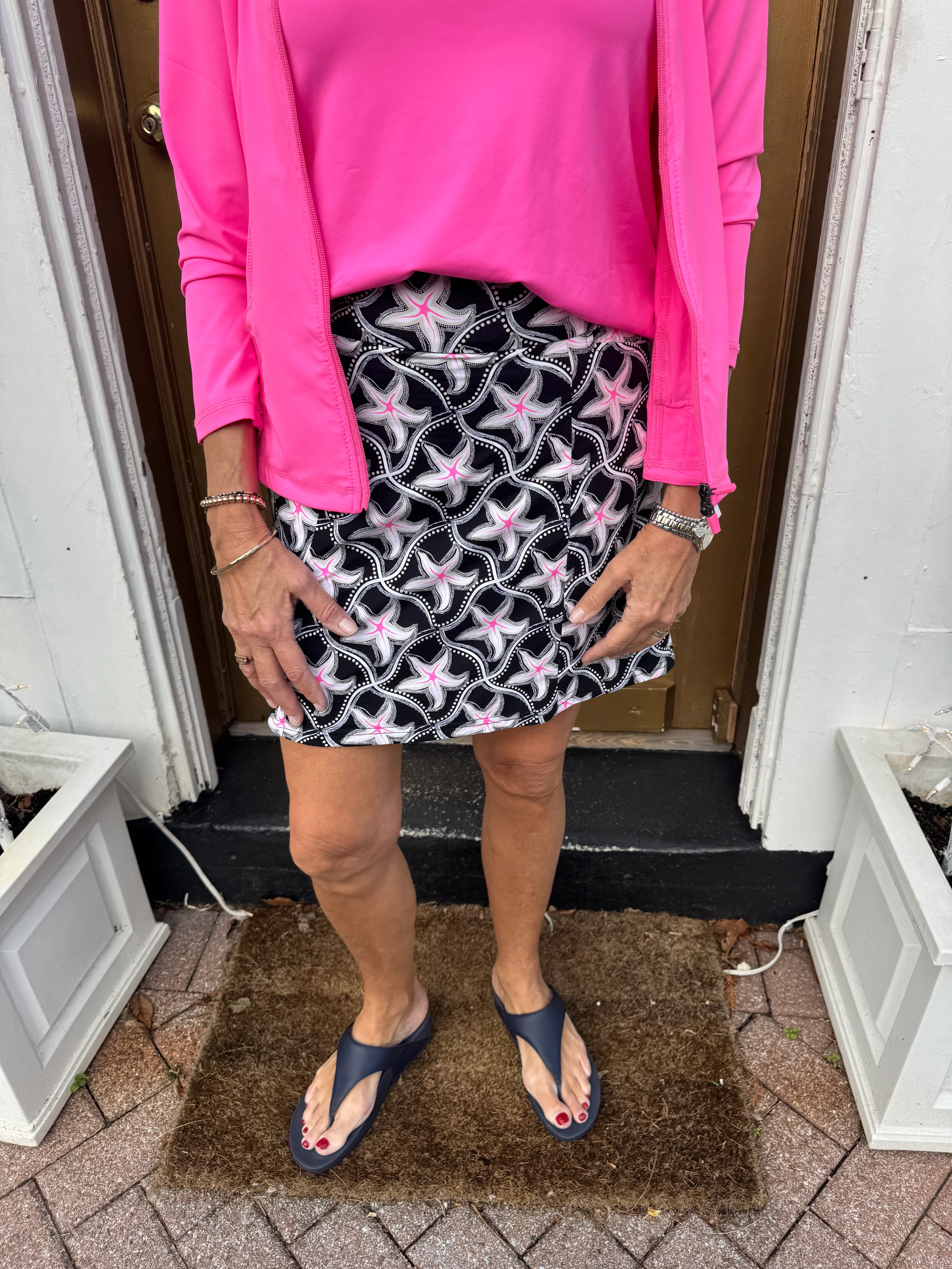 Beachtime by Lulu B Pink Starfish 2-Pocket Skort - Image 9