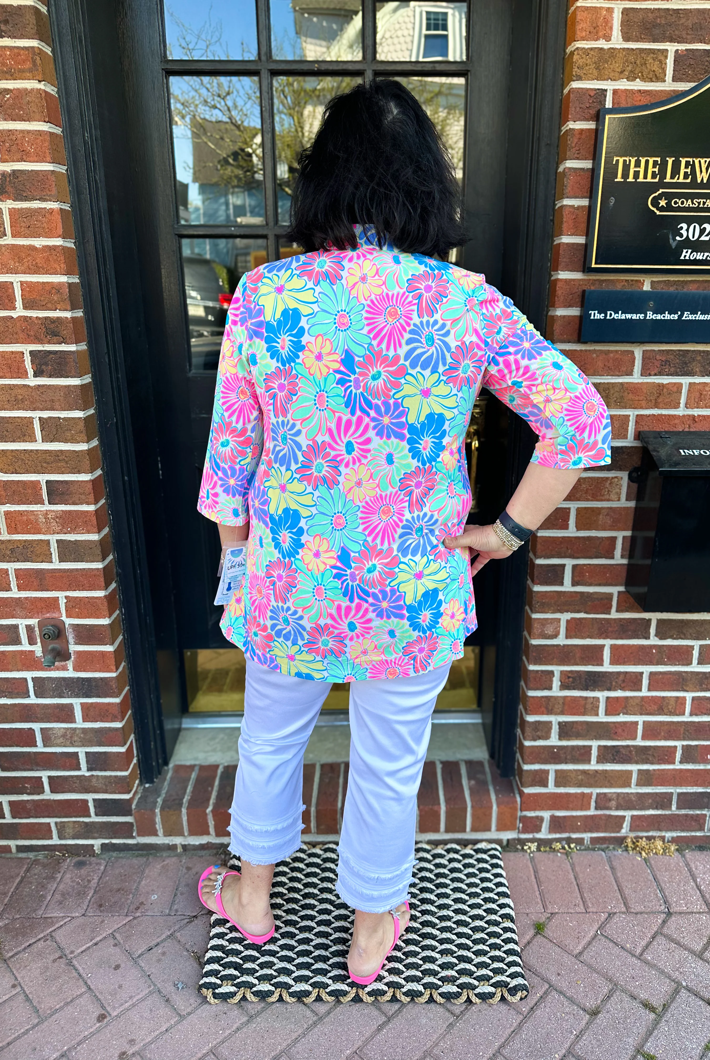 Beachtime by Lulu B Retro Flower Button Tunic - Image 2