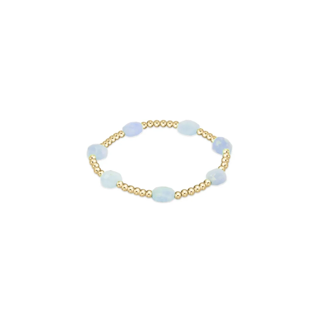 Enewton Admire Gold 3MM Aquamarine Beaded Bracelet