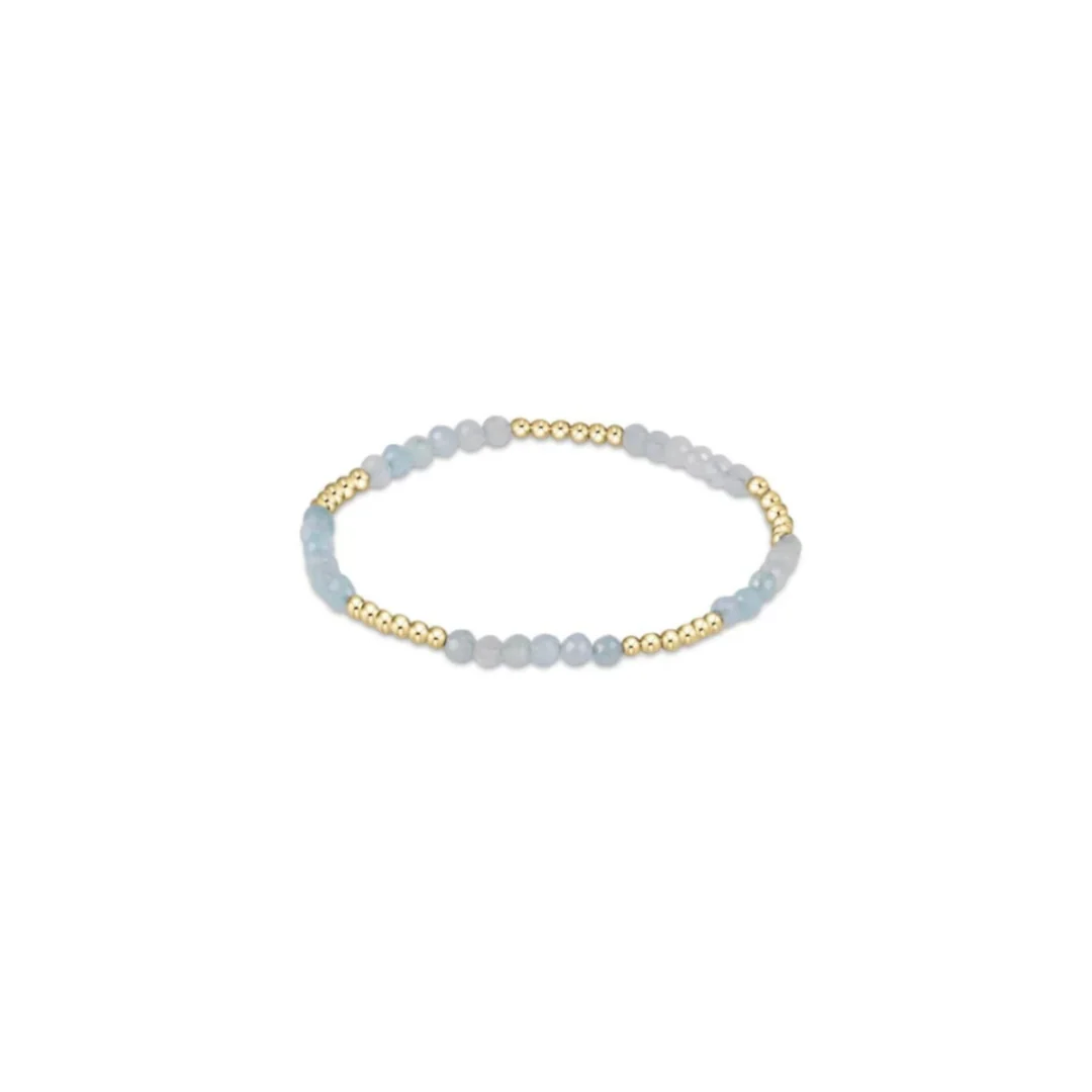 Enewton Blissful Gold 3MM Aquamarine Beaded Bracelet