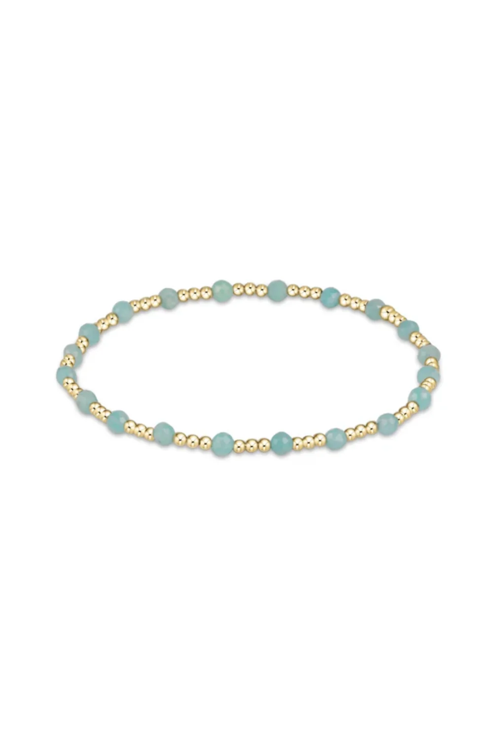 Enewton Gemstone Gold Sincerity Pattern 3mm Bead Bracelet - Amazonite