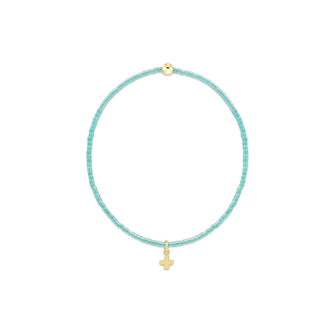 enewton hope classic sea glass bracelet - signature cross small gold charm