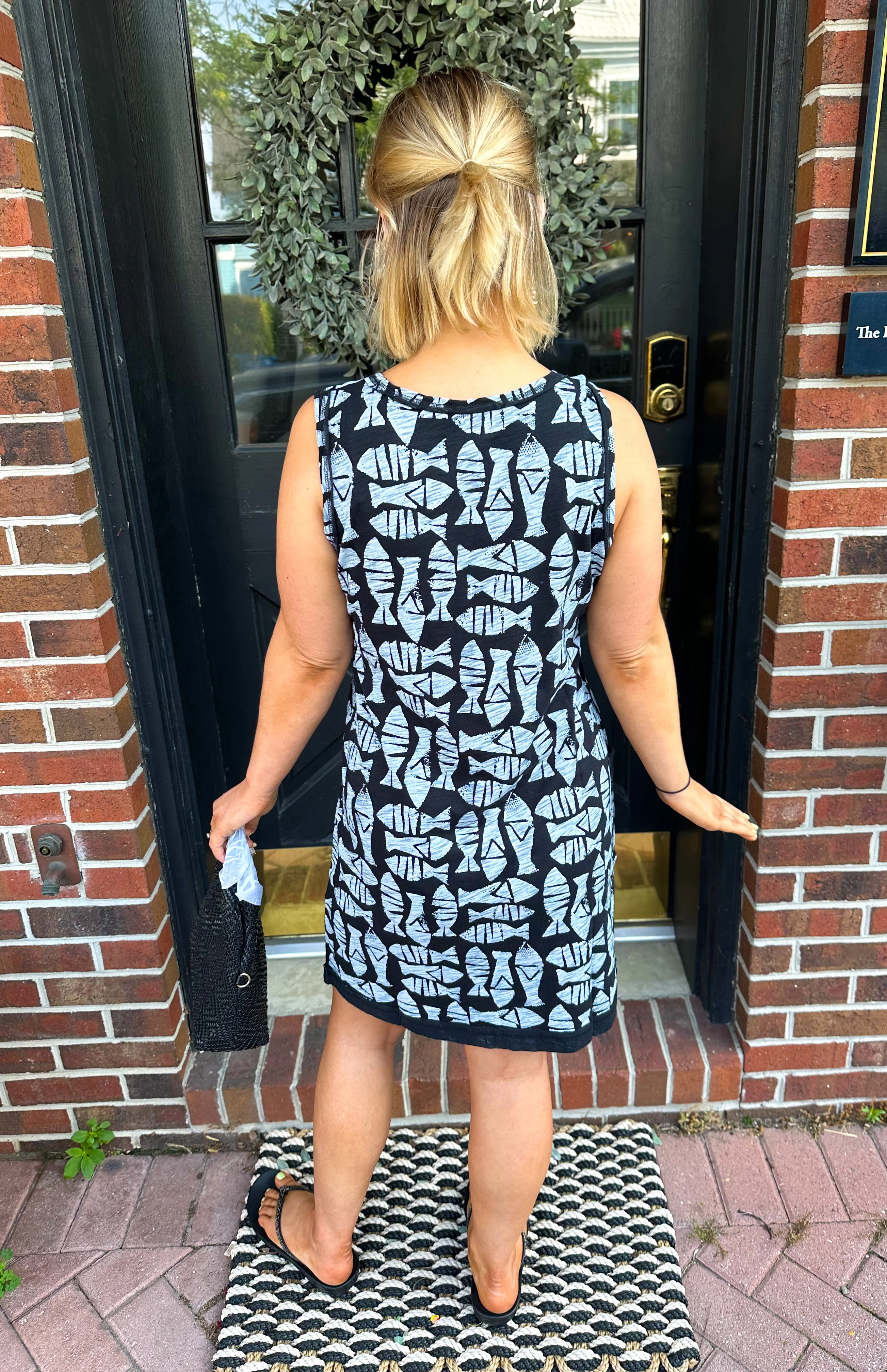 Escape by Habitat Black Fish Slub Cotton Tank Dress - Image 2