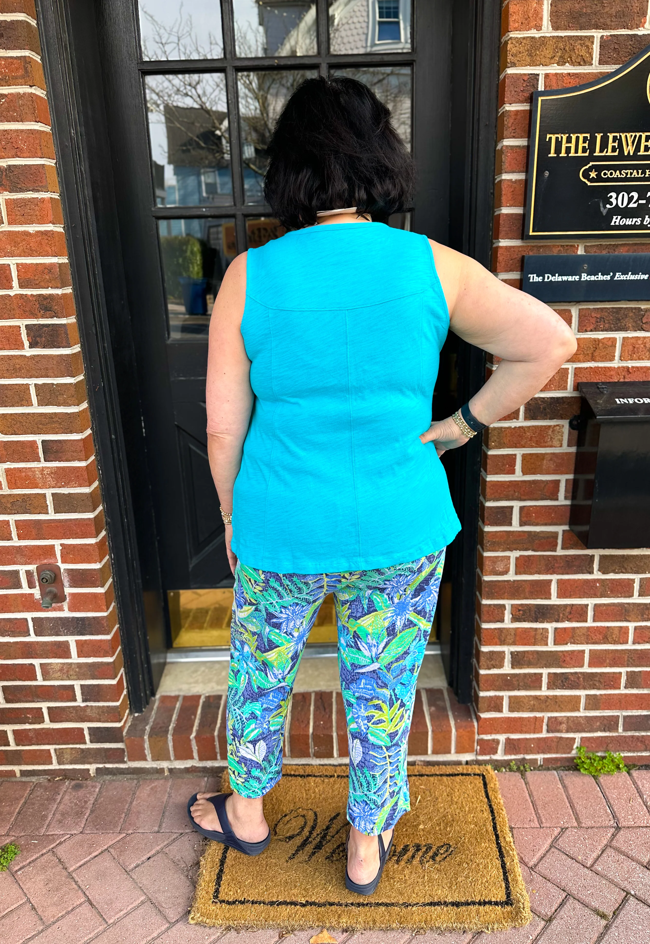 Escape by Habitat Cotton Slub Pocket Flood Capri Marina Print - Image 4