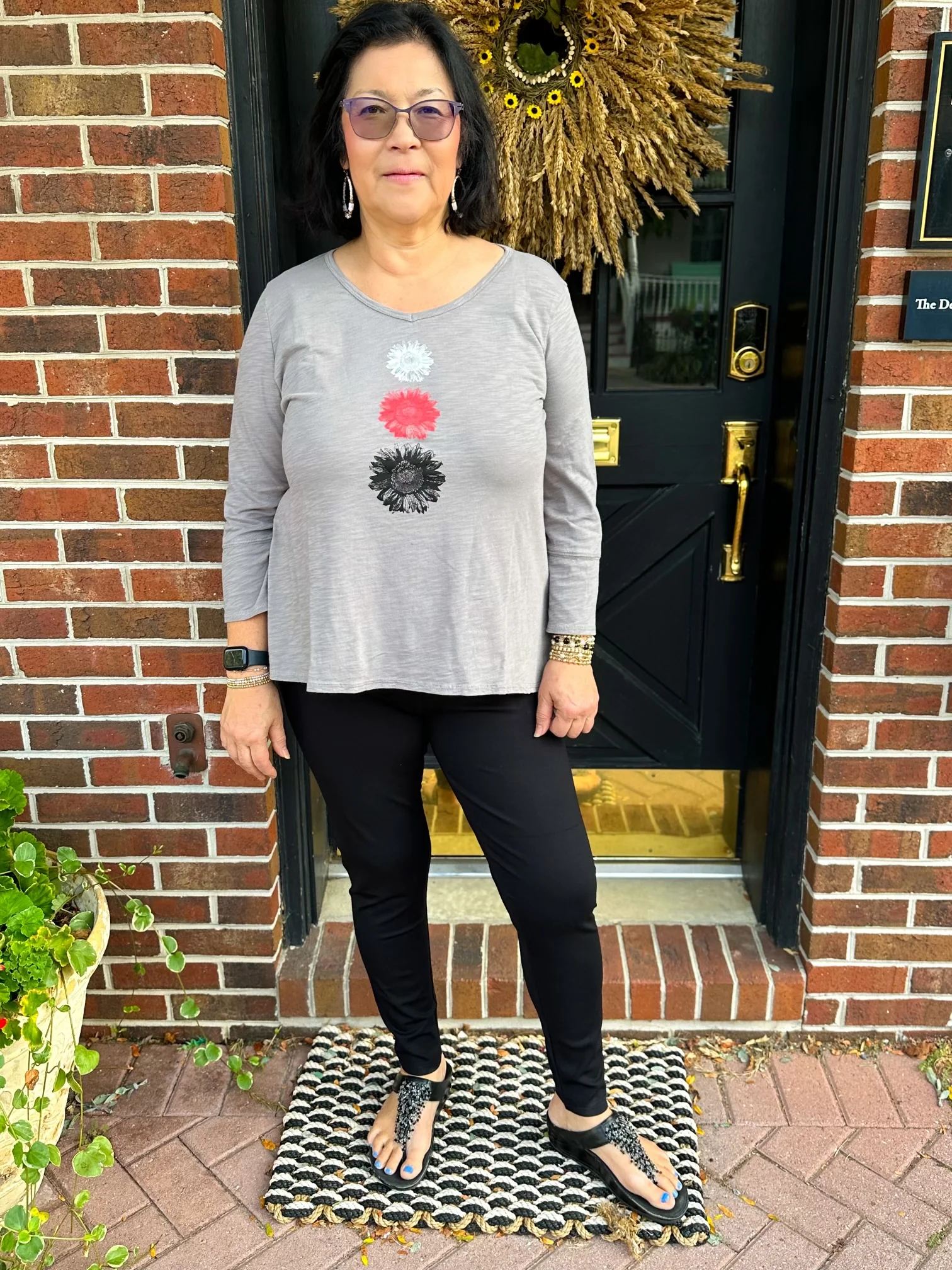 Escape by Habitat Fog Sunflower V-Neck Cotton Tunic - Image 4