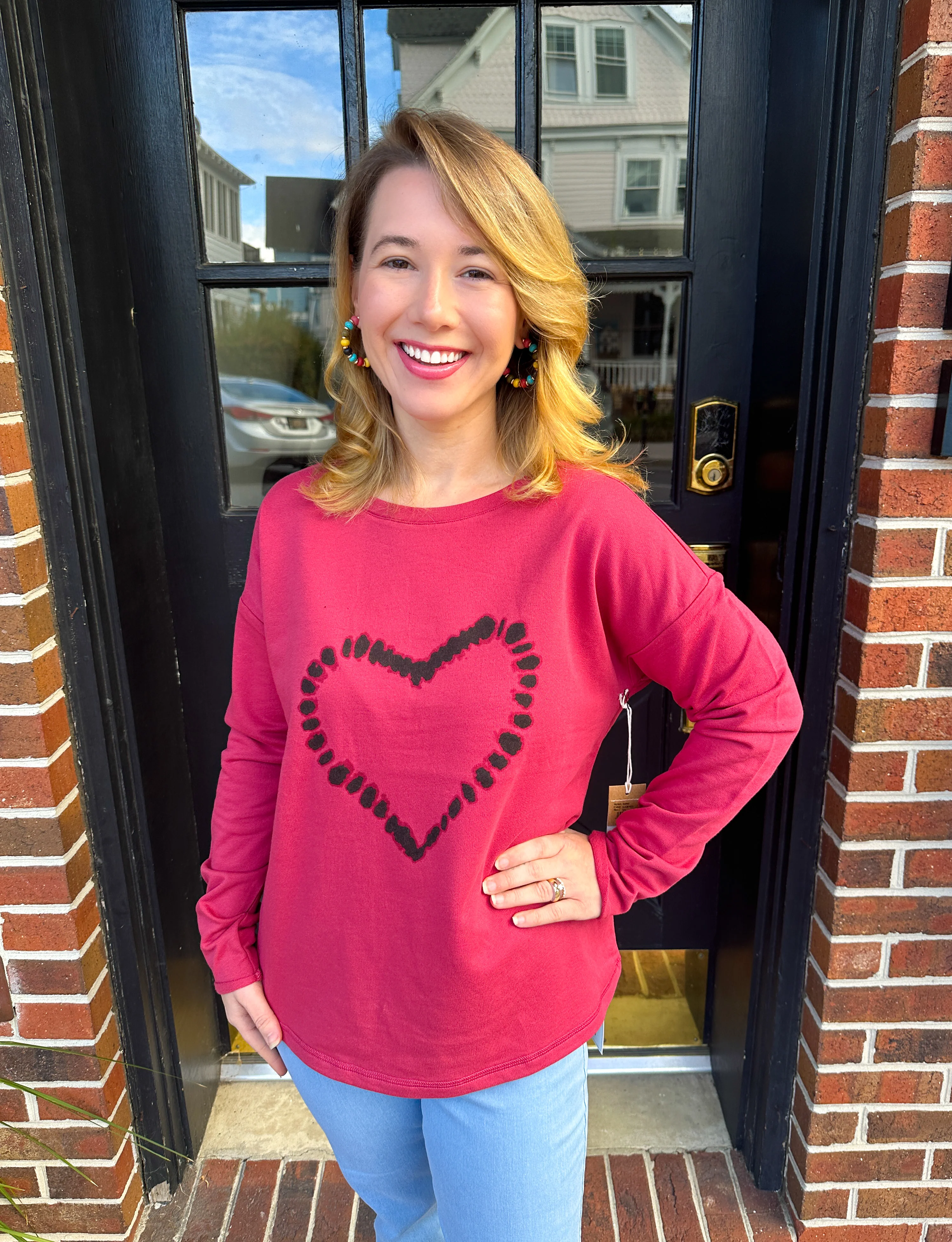 Escape by Habitat Garnet Heart Fleece Pullover - Image 3