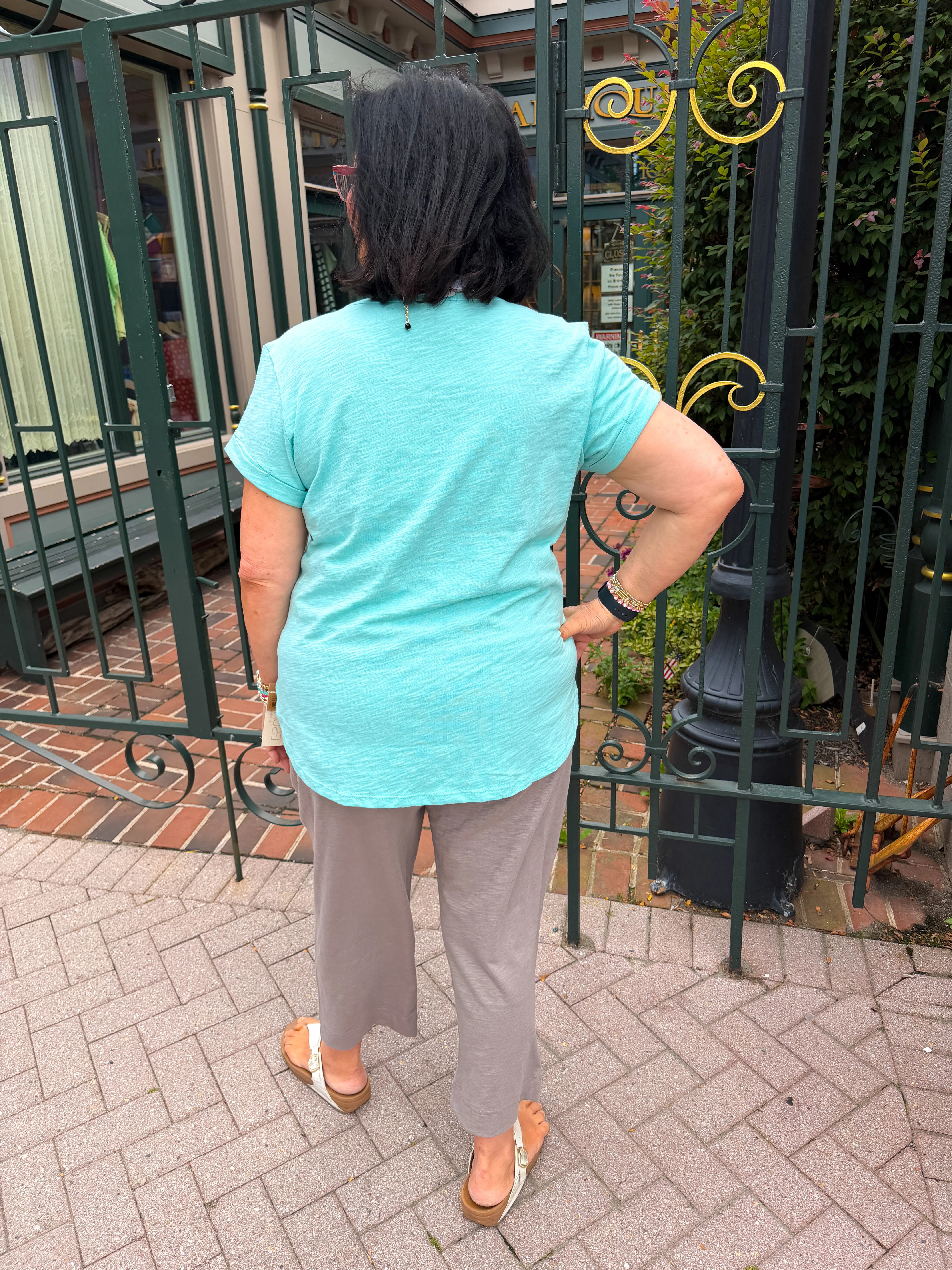 Escape by Habitat Mint Cuff Sleeve Tee - Image 3