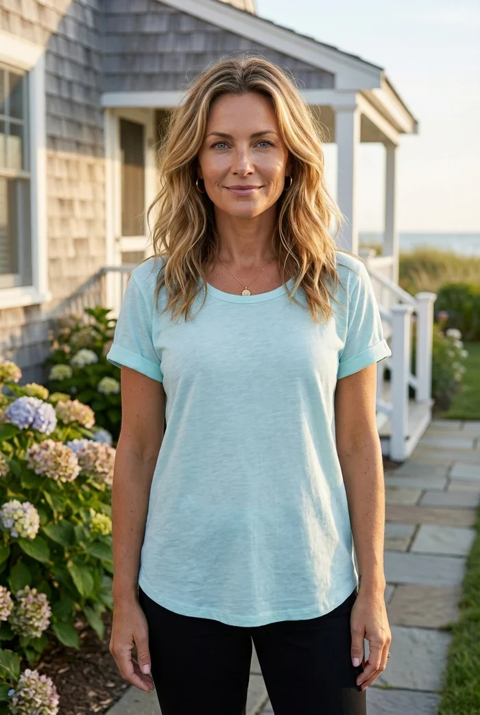 Escape by Habitat Mint Cuff Sleeve Tee - Image 4