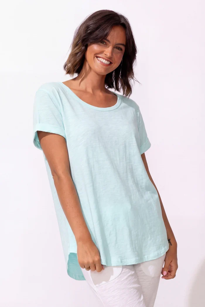Escape by Habitat Mint Cuff Sleeve Tee - Image 5