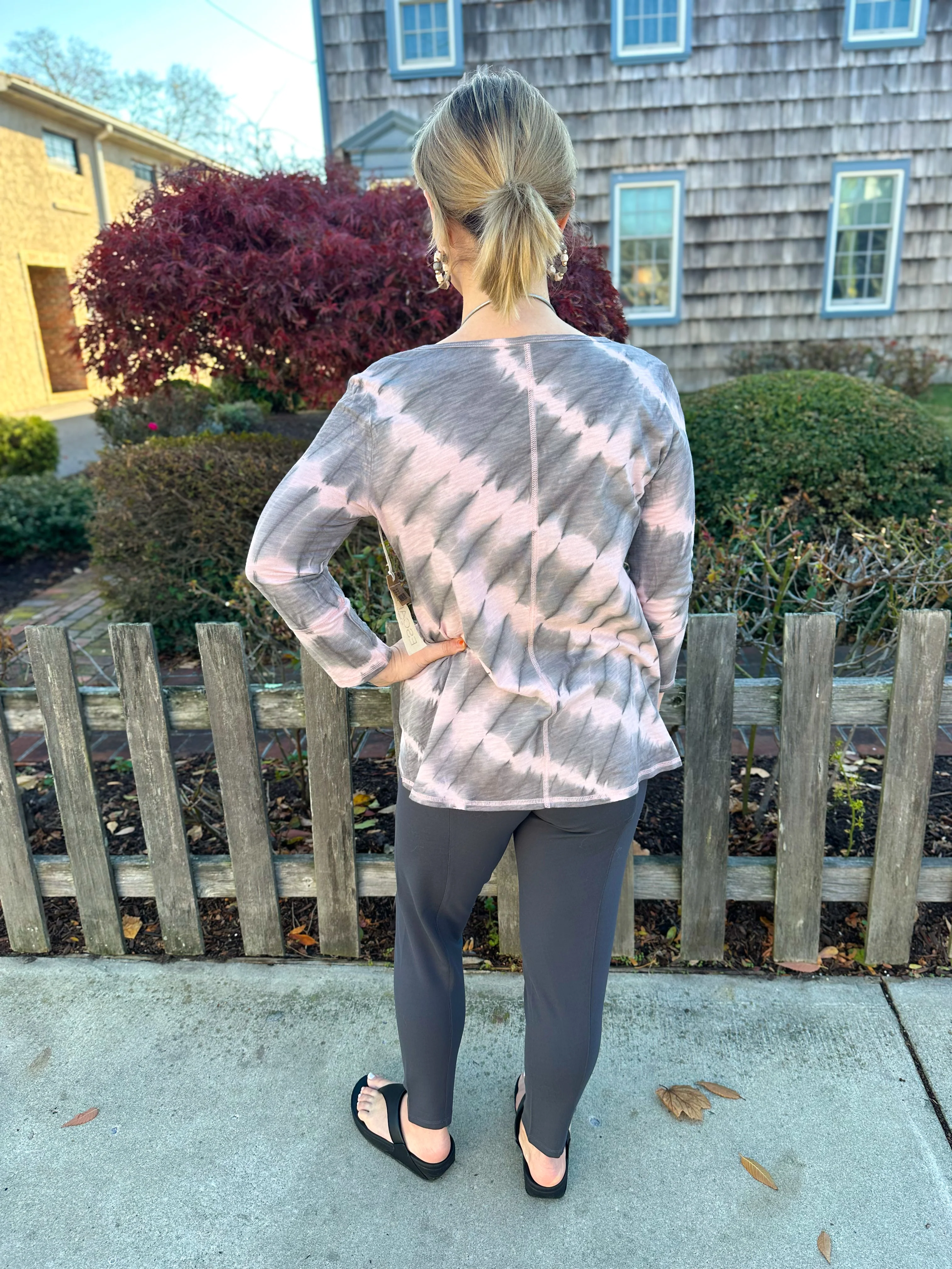Escape by Habitat Pink Tie Dye V-Neck Cotton Tunic - Image 3