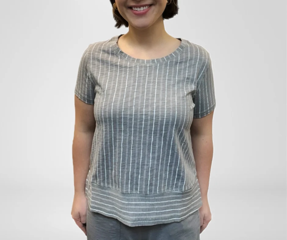 Escape by Habitat Striped Fog Step Hem Boxy Tee - Image 3