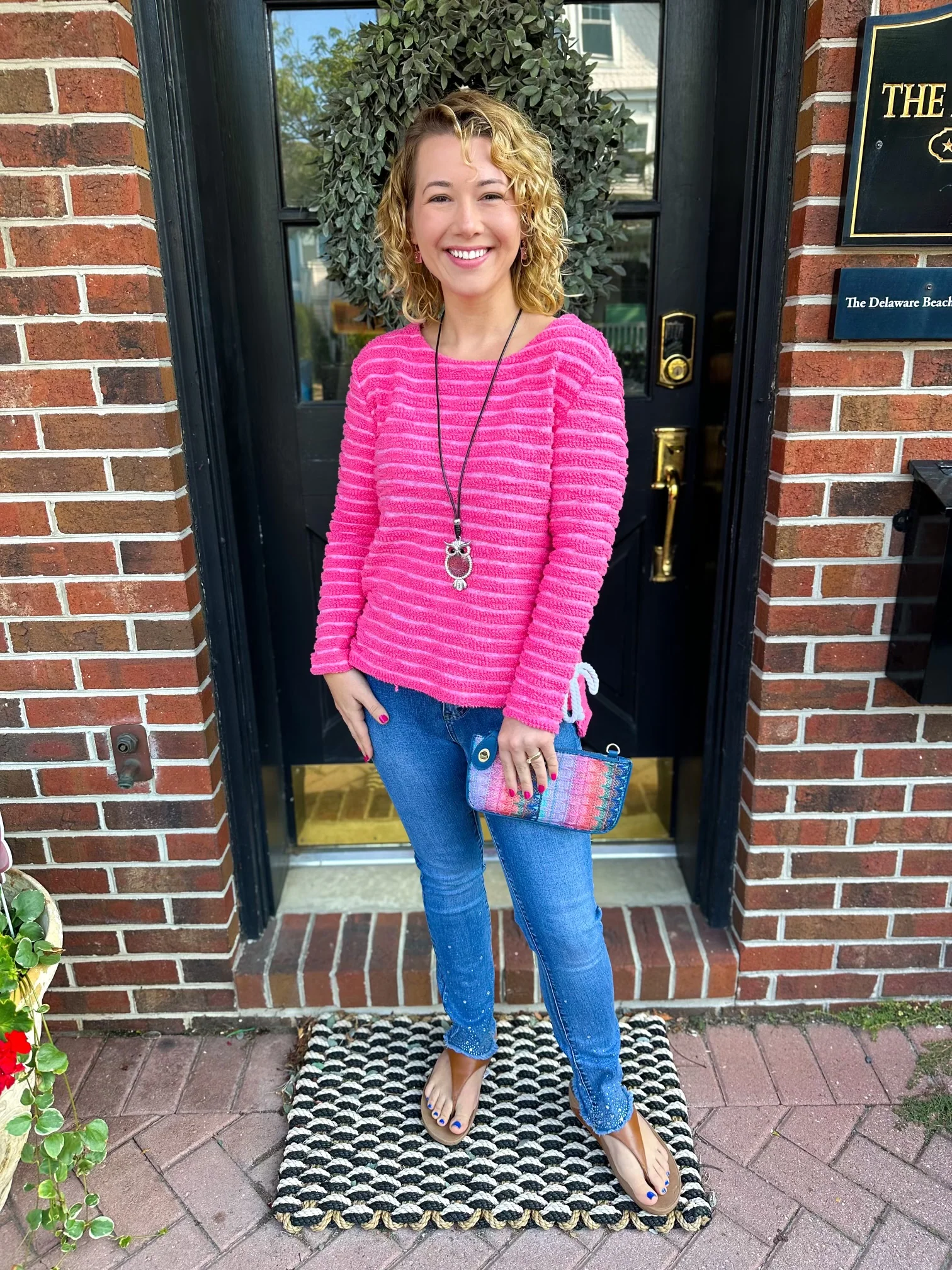 Escape by Habitat Striped Watermelon Terry Pullover - Image 3