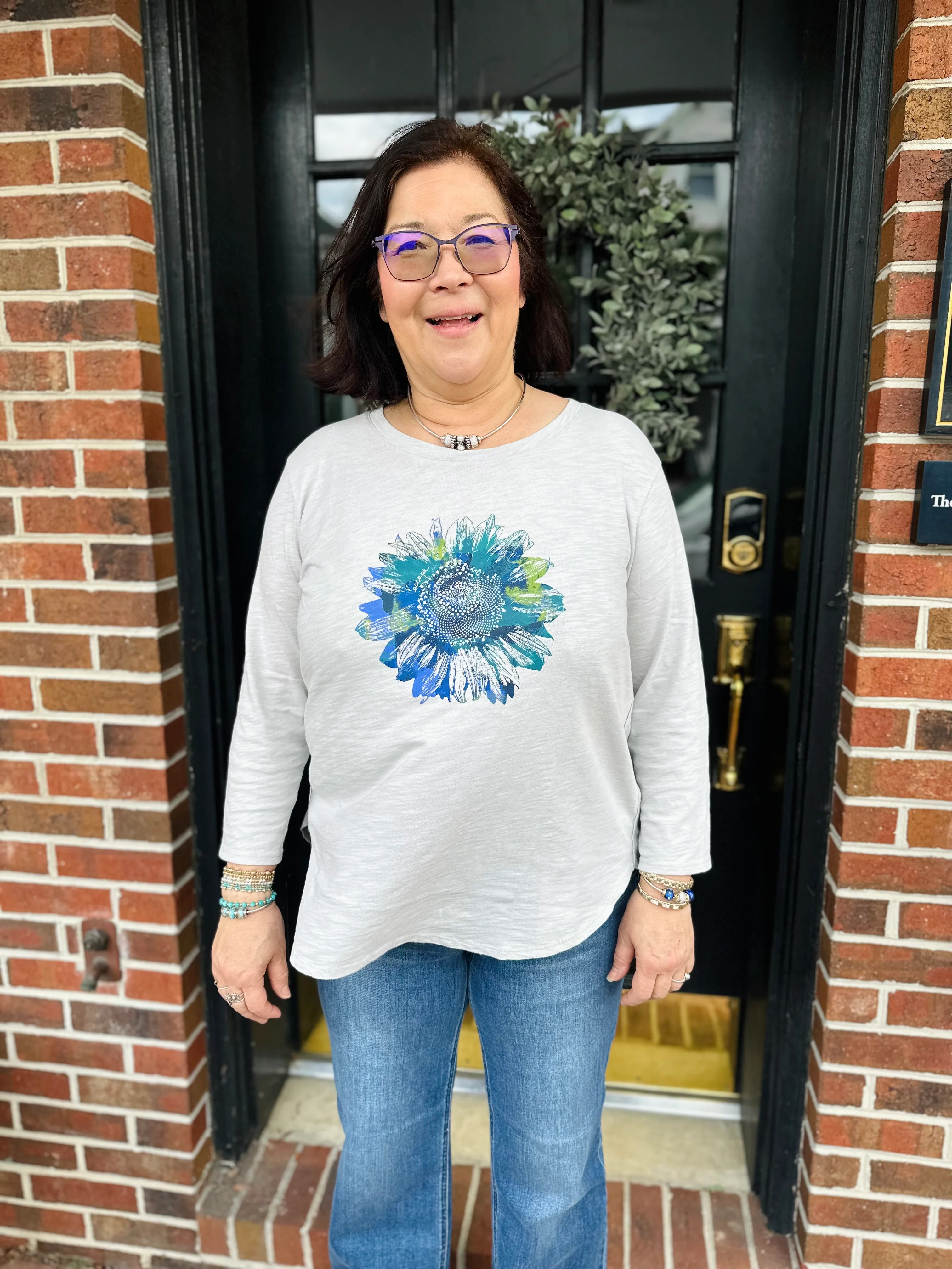 Escape by Habitat Tie Dye Sunflower High Low Tee on Dune