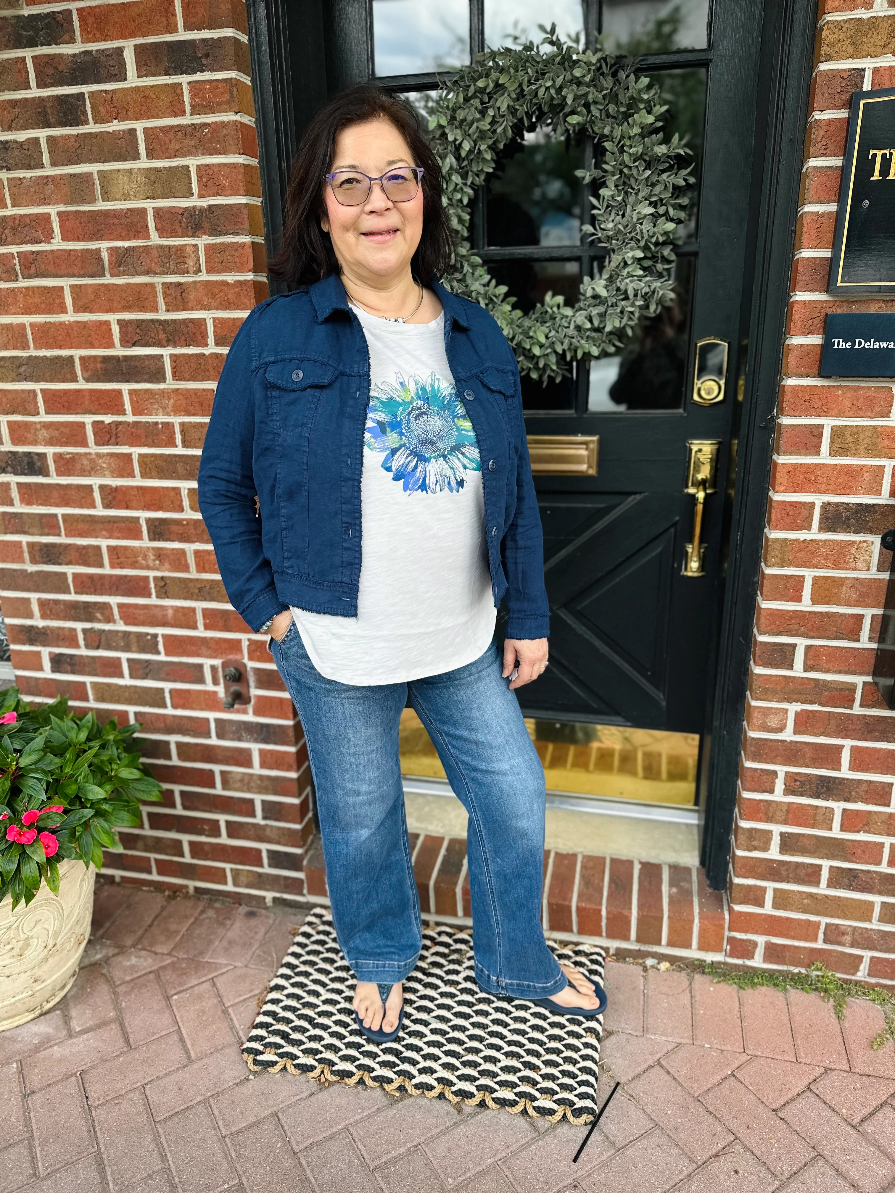 Escape by Habitat Tie Dye Sunflower High Low Tee on Dune - Image 4