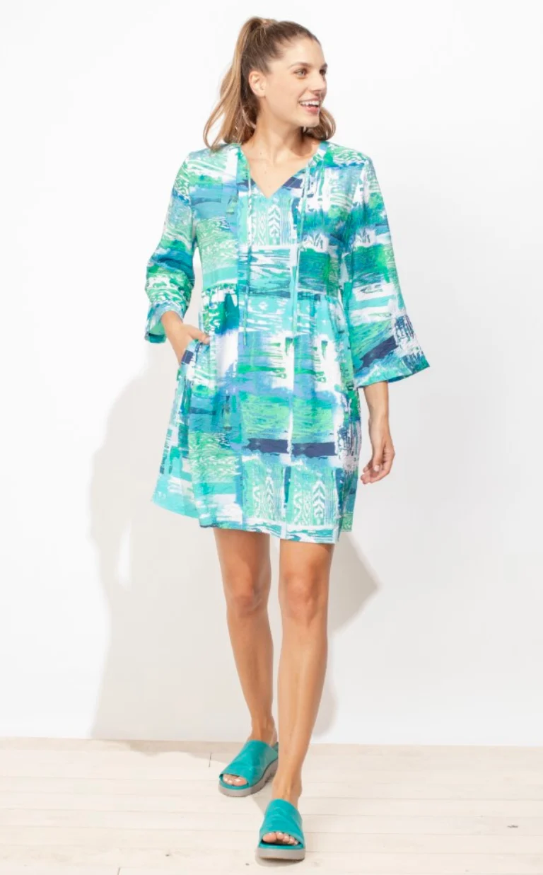 Escape by Habitat Turquoise Seaside 3/4 Sleeve Dress - Image 3