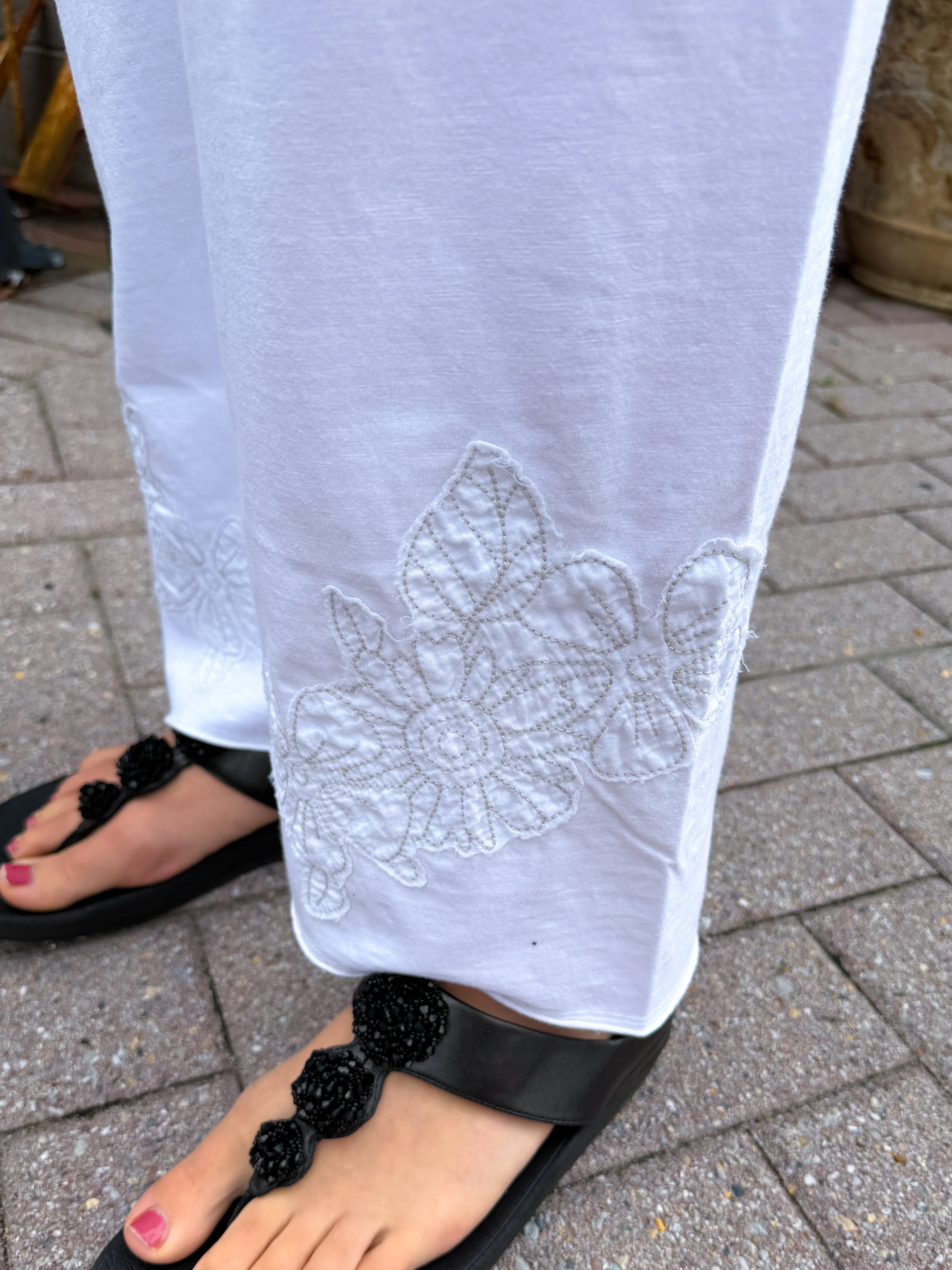 Escape by Habitat White Flower Embroidered Pocket Flood Pant - Image 2