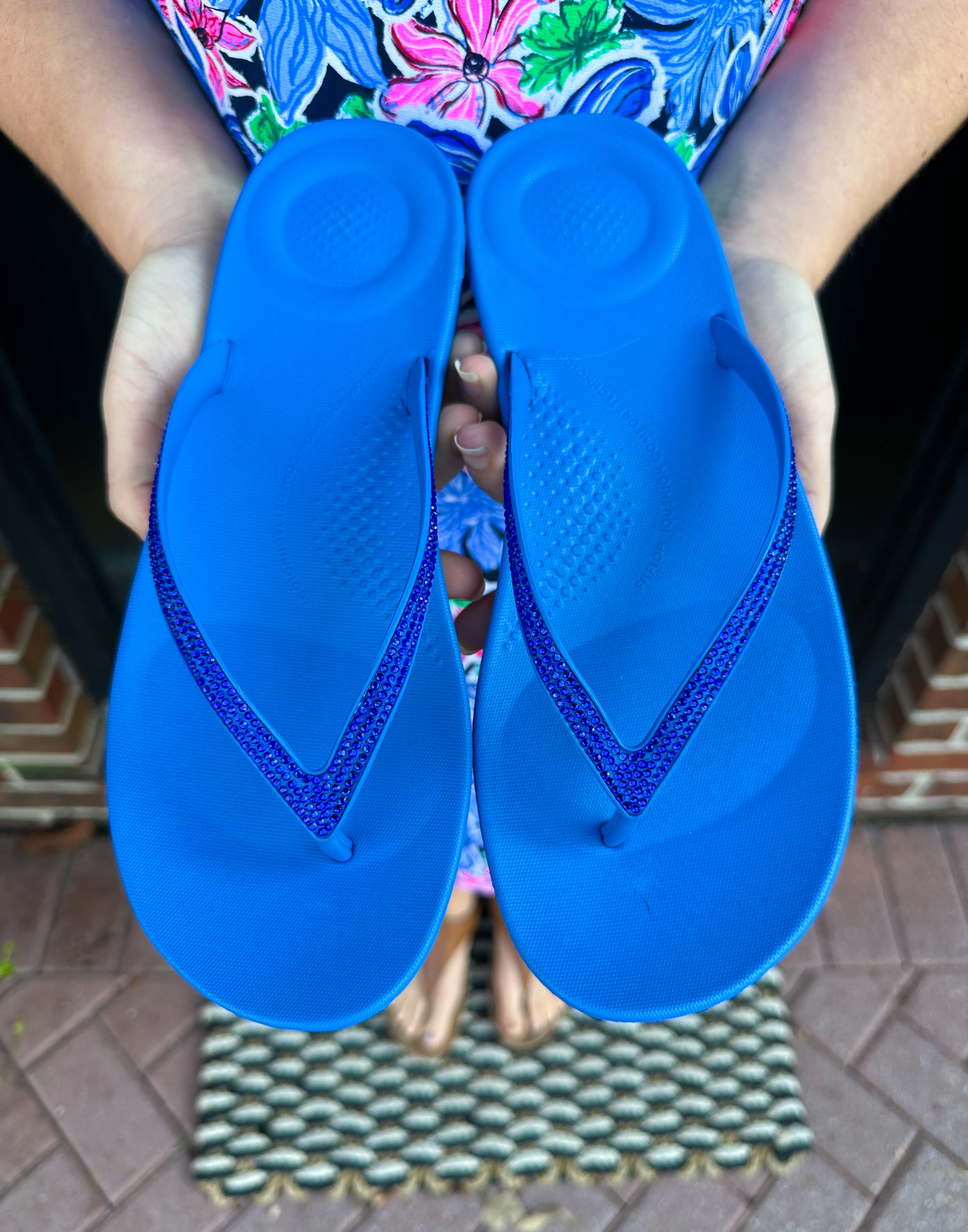 FitFlops iQushion French Blue Sparkle Sandals