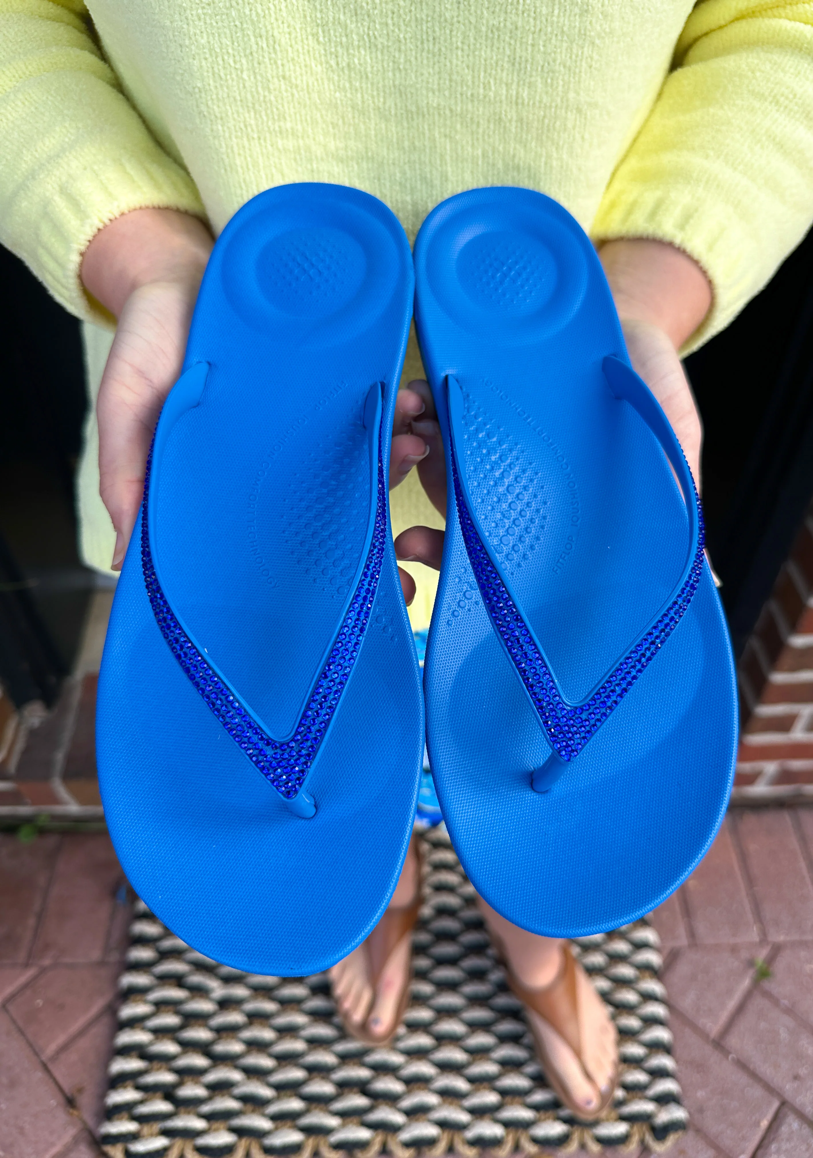FitFlops iQushion French Blue Sparkle Sandals - Image 5