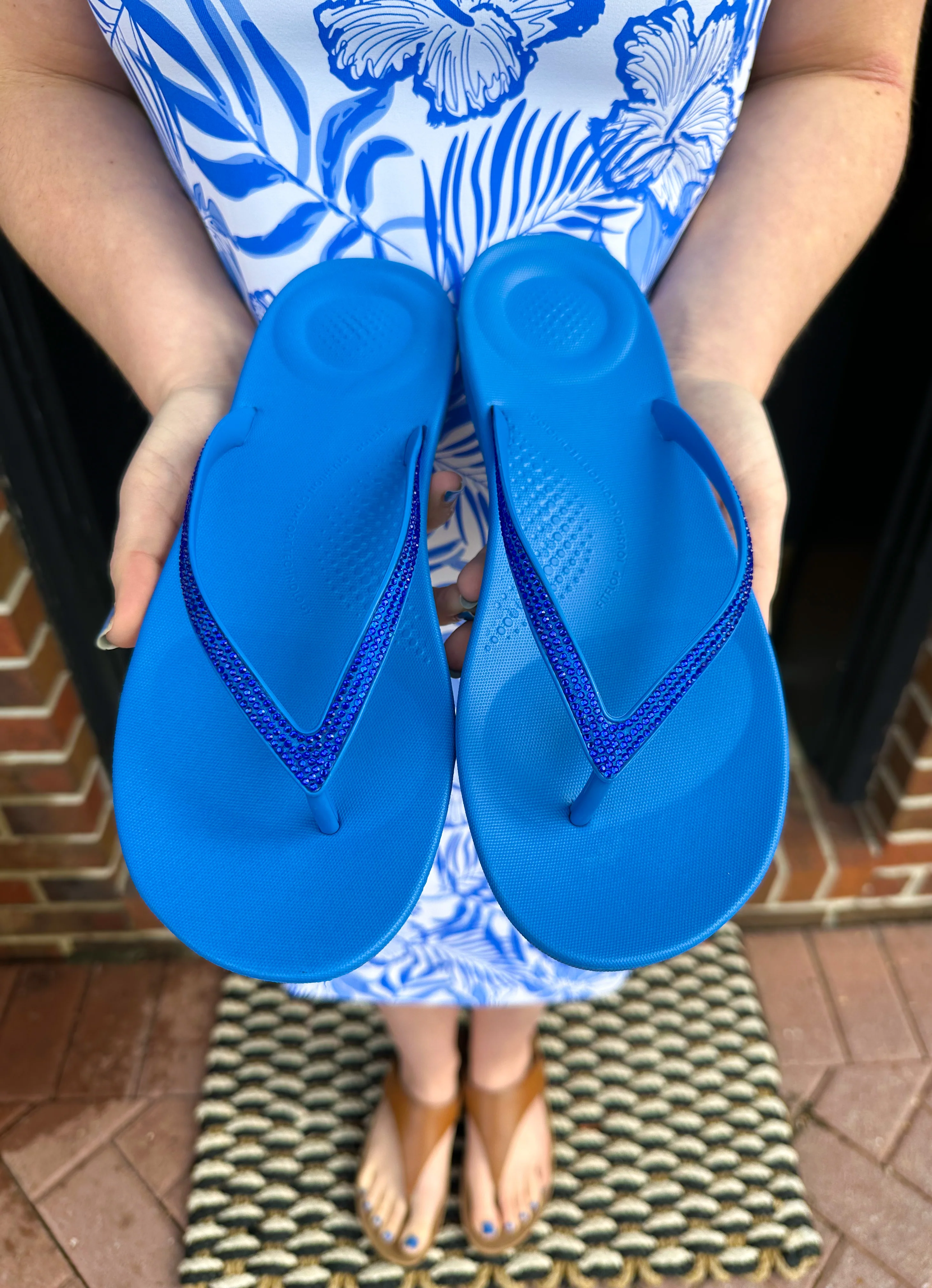 FitFlops iQushion French Blue Sparkle Sandals - Image 7