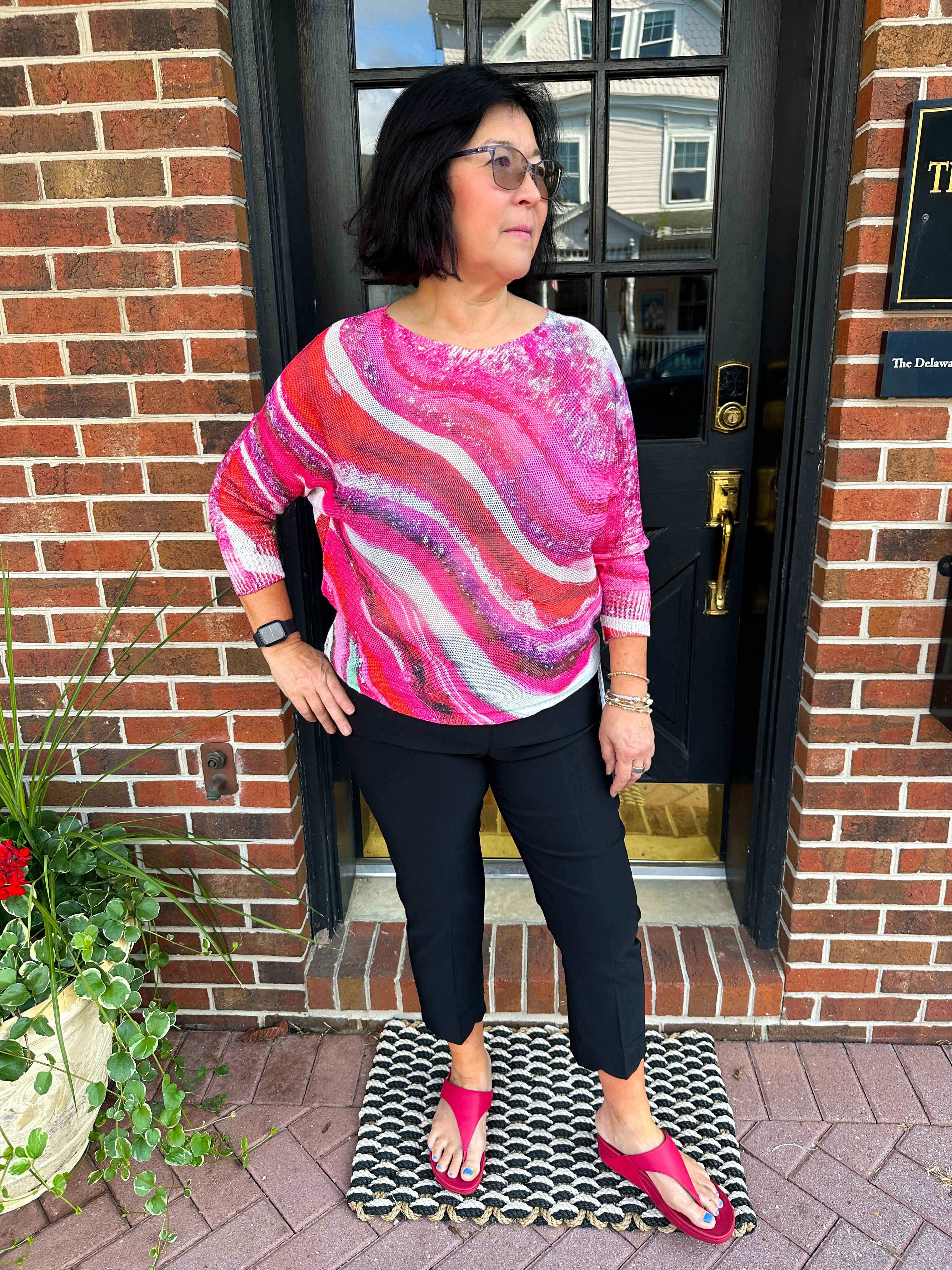 Magenta Marble Italian Sweater - Image 2