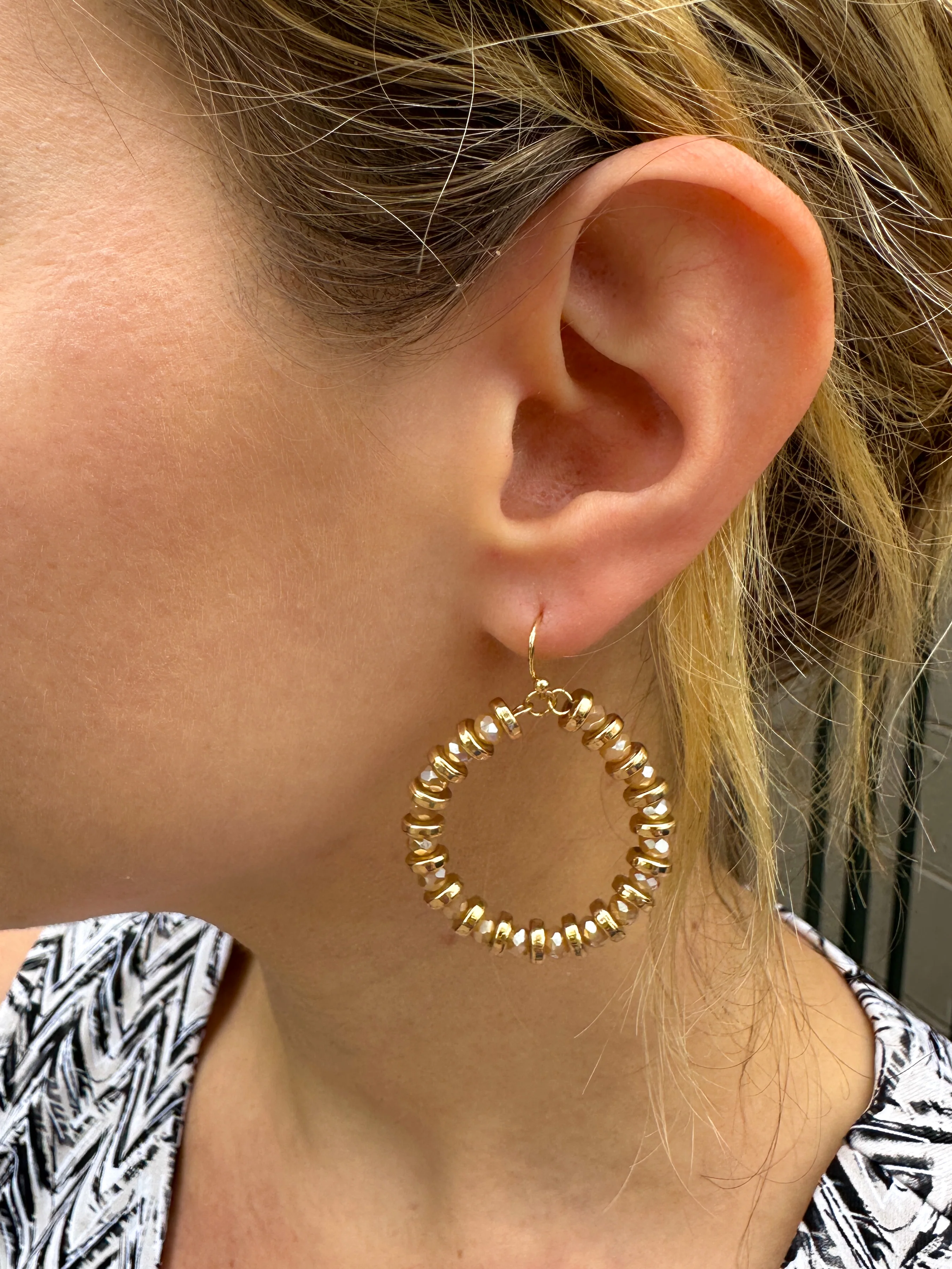 Gold Sunrise Hoop Earrings