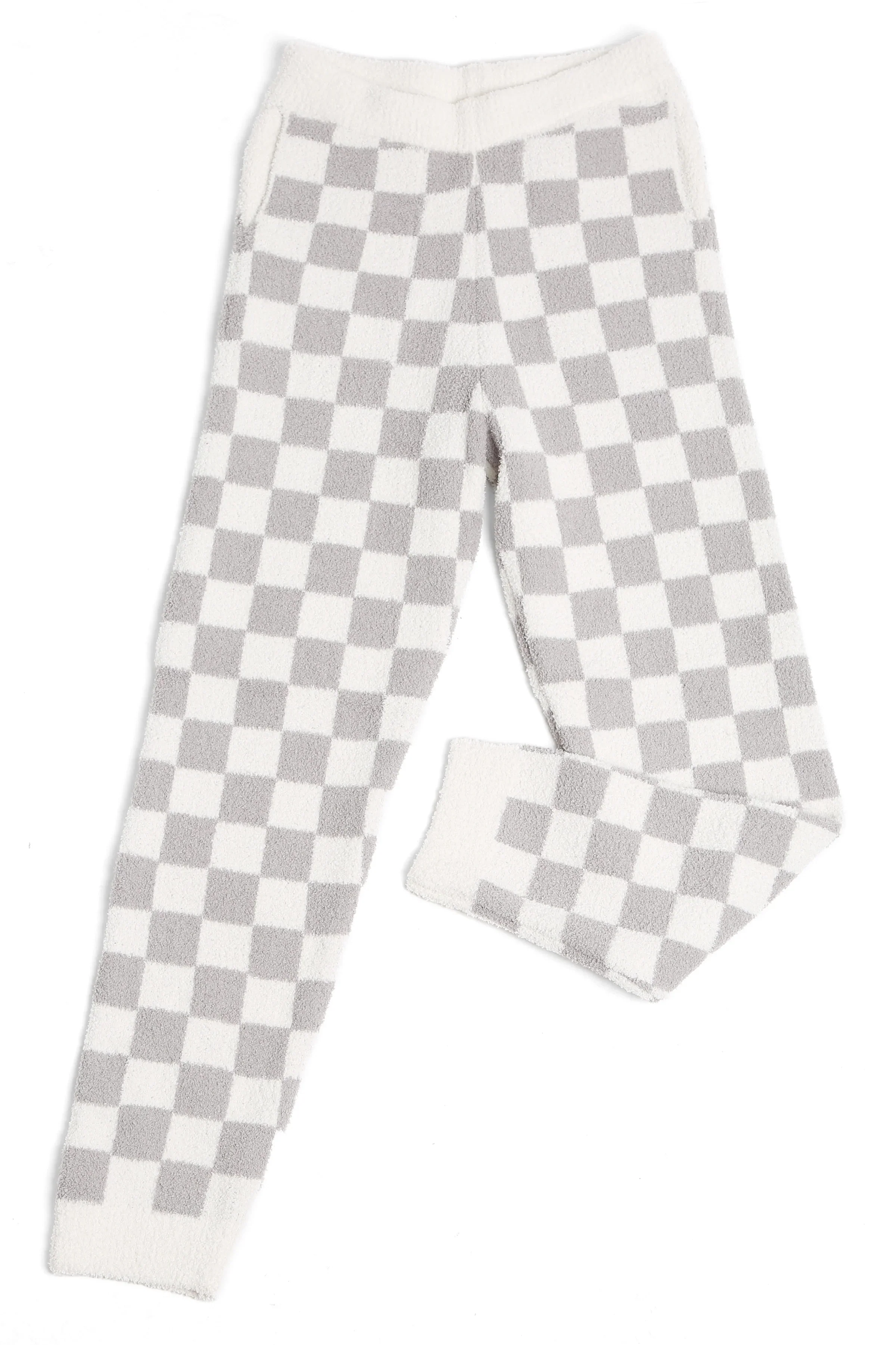 Gray Checkered Luxury Pajama Bottoms - Image 4