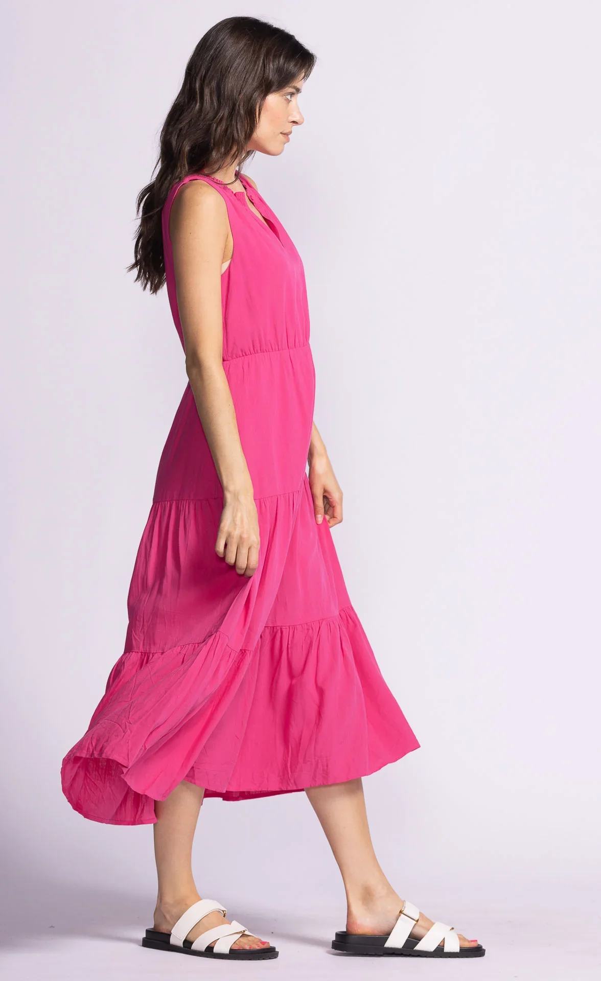 Hot Pink Jennifer Ruffle Dress - Image 2