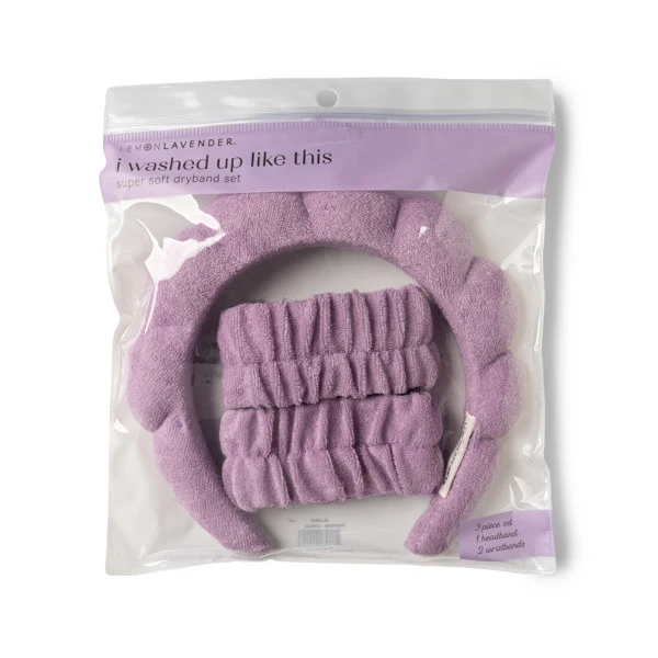 I Washed Up Like This Purple Skincare Headband and Arm Bands