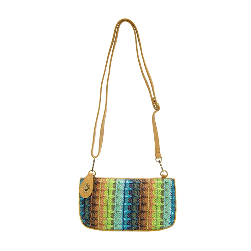 Joy Susan Multi Woven Stripe Straw Mini Wristlet Crossbody - Image 6