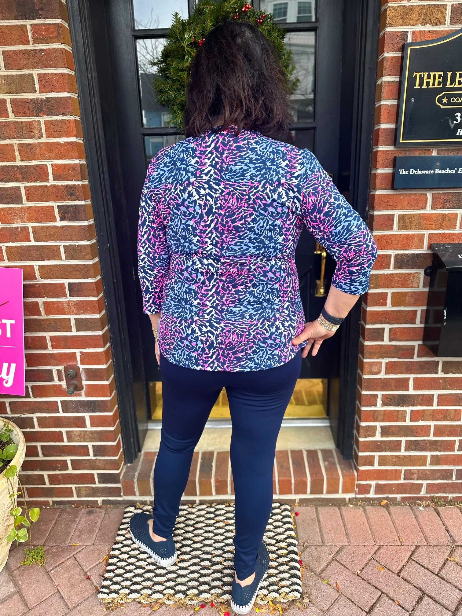 Lulu B Animal Print Long Sleeve Laced Top - Image 2