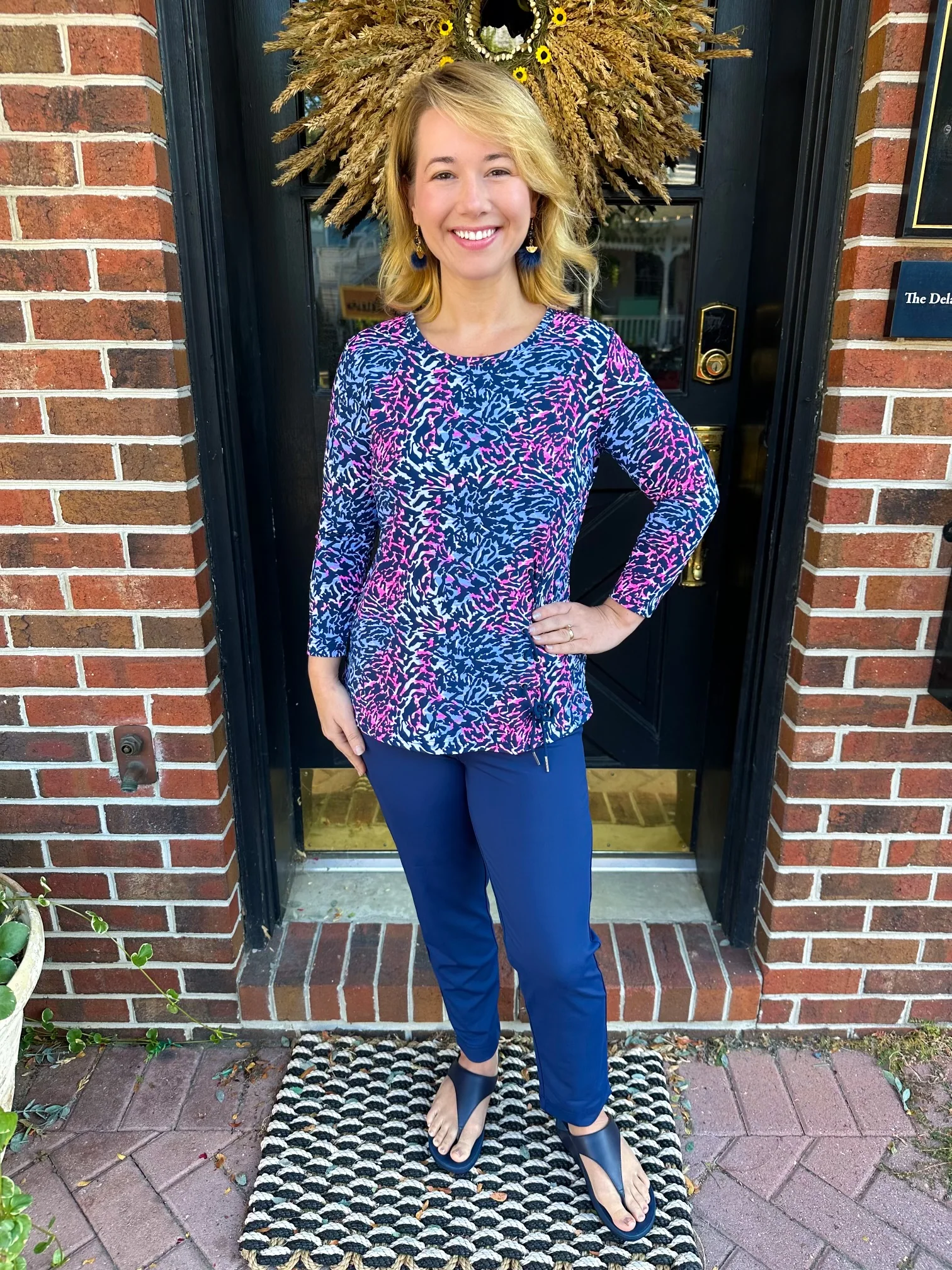 Lulu B Animal Print Long Sleeve Laced Top - Image 4