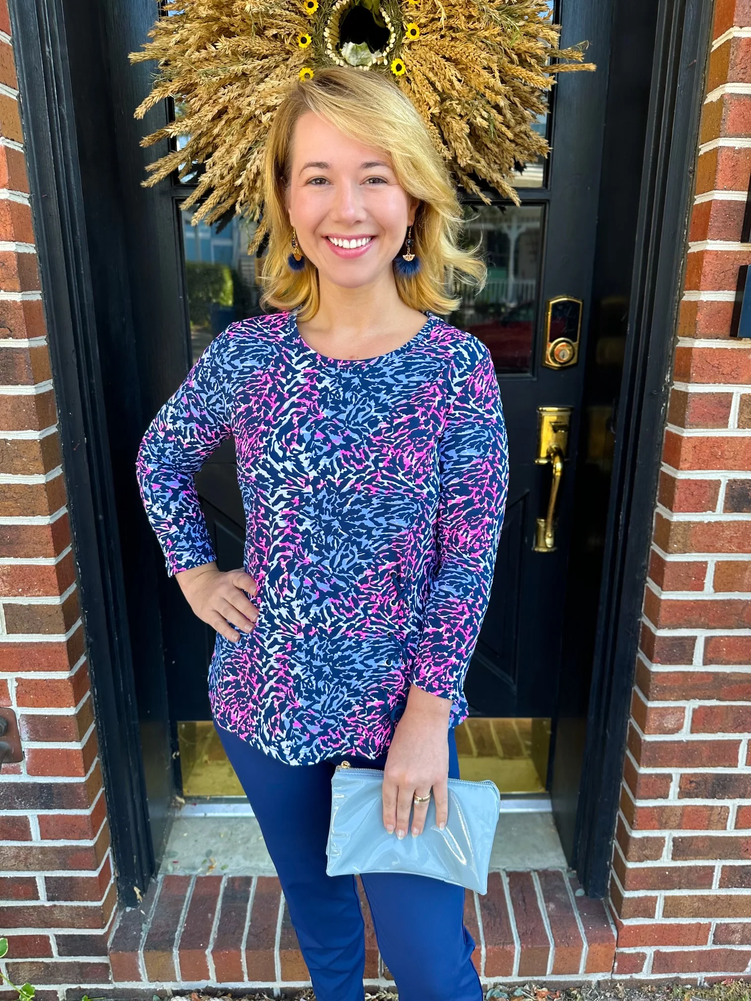 Lulu B Animal Print Long Sleeve Laced Top - Image 5