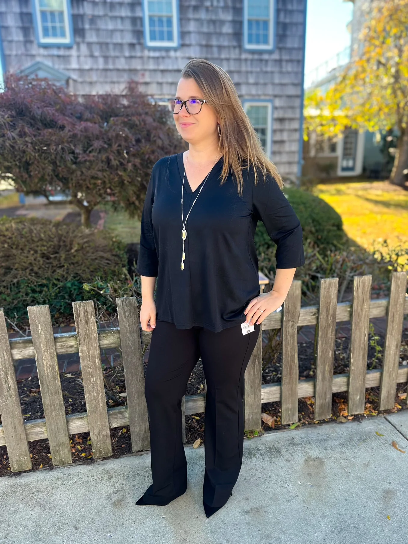 Lulu B Black V-Neck 3/4 Sleeve Top - Image 9