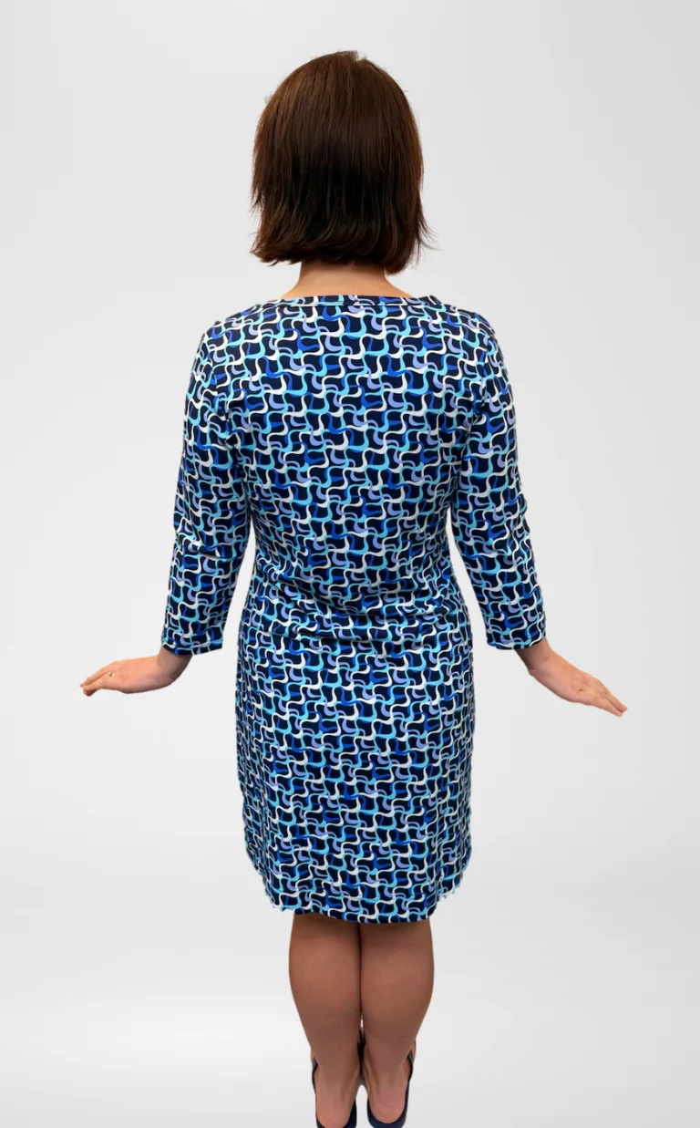 Lulu B Blue Maze 3/4 Sleeve Travel Dress - Image 2