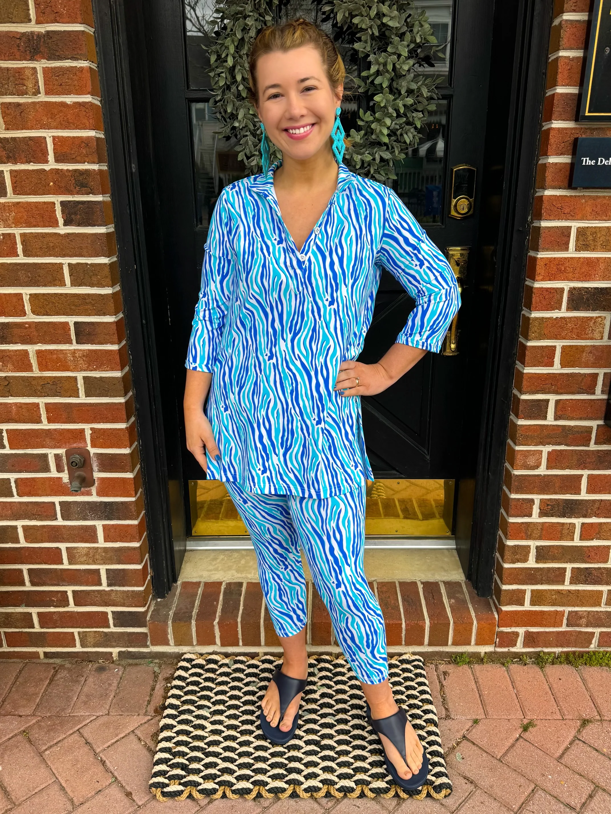 Lulu B Blue Zebra Leggings - Image 5