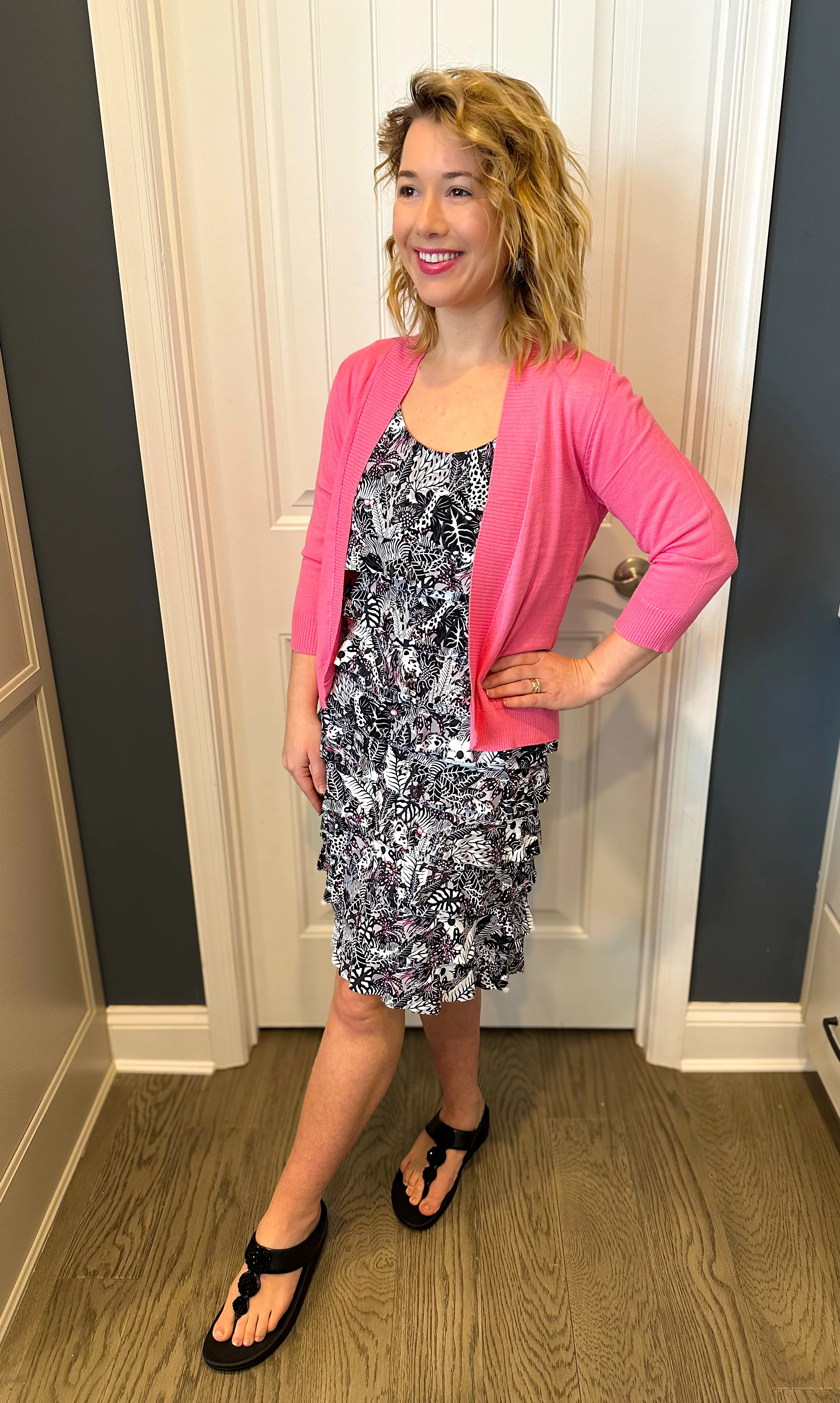 Lulu B Bright Hot Pink Cardigan Sweater - Image 2