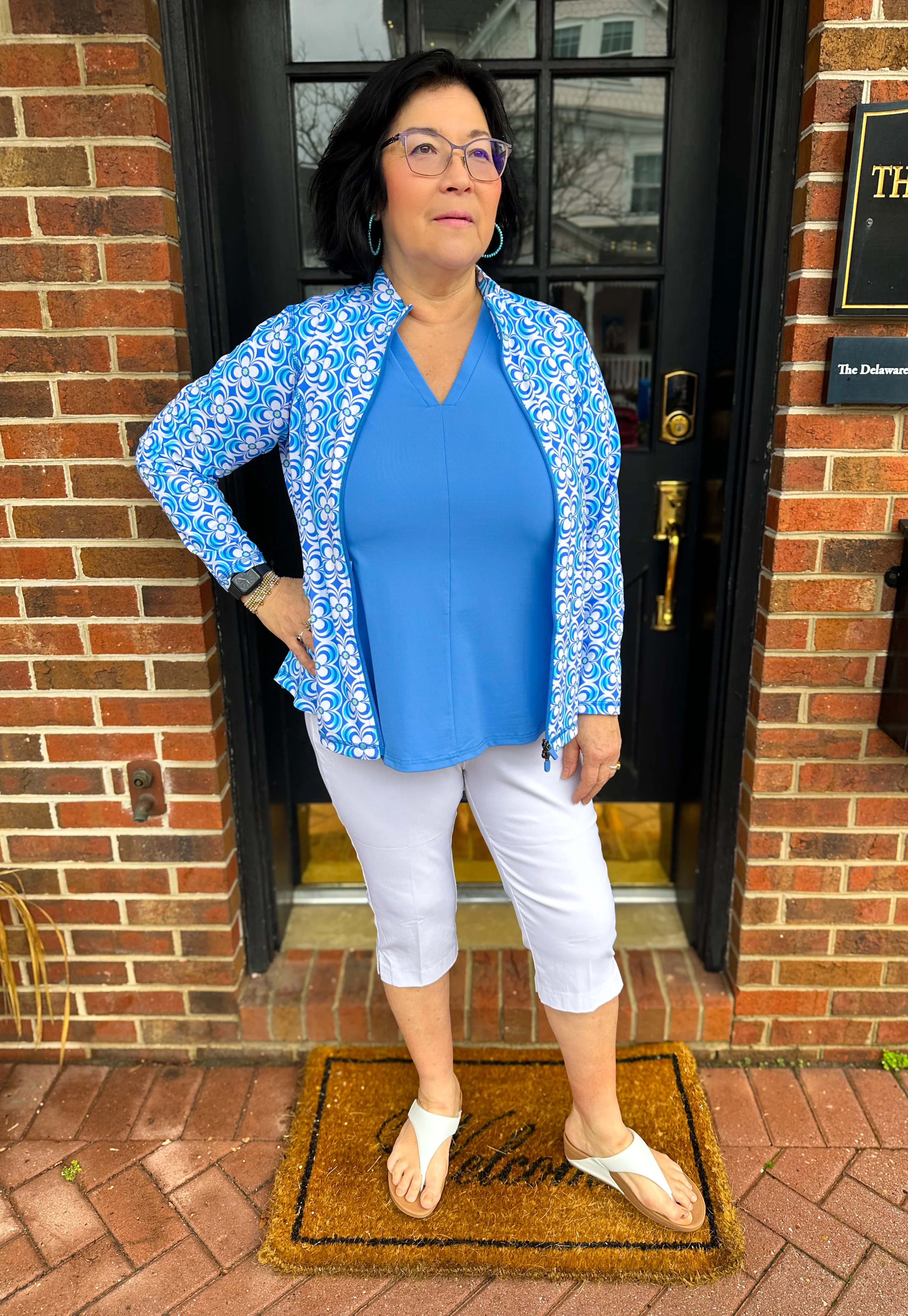 Lulu B Bright Periwinkle UPF 50+ A-Line V-Neck Tank - Image 7