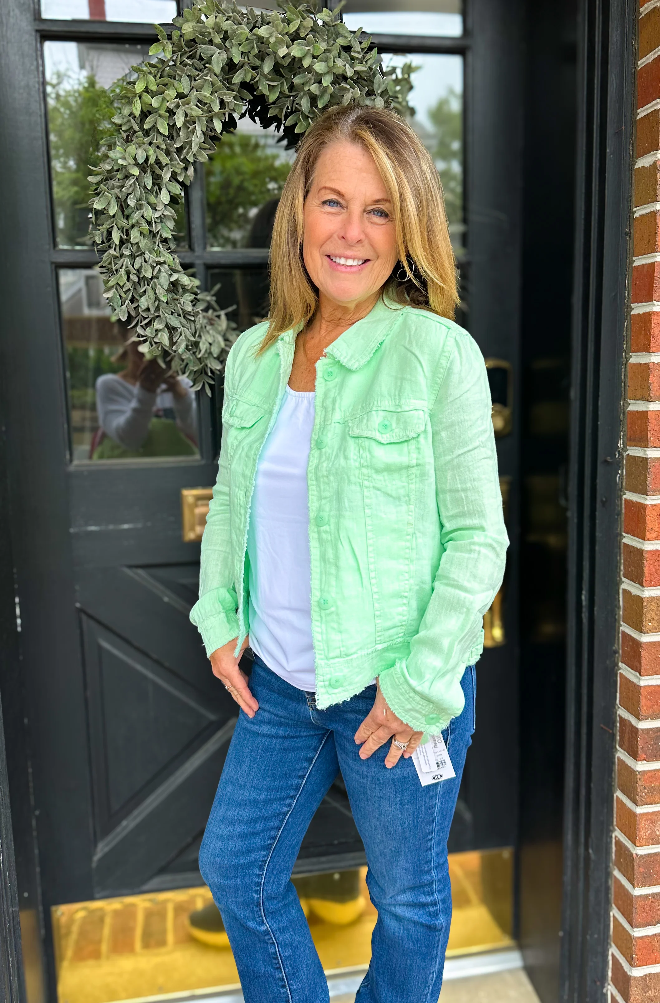 Lulu B Clearwater Lime Linen Jacket - Image 11