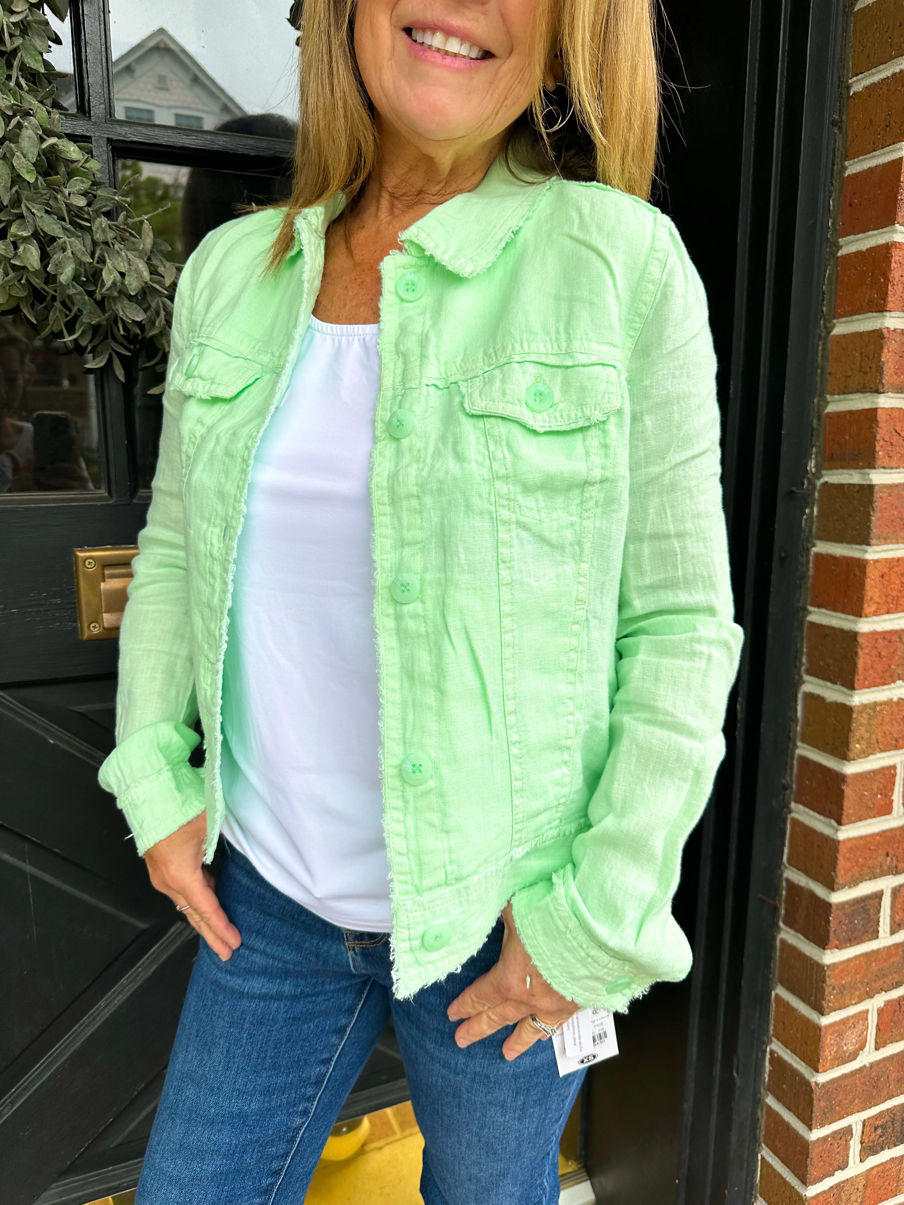 Lulu B Clearwater Lime Linen Jacket - Image 12