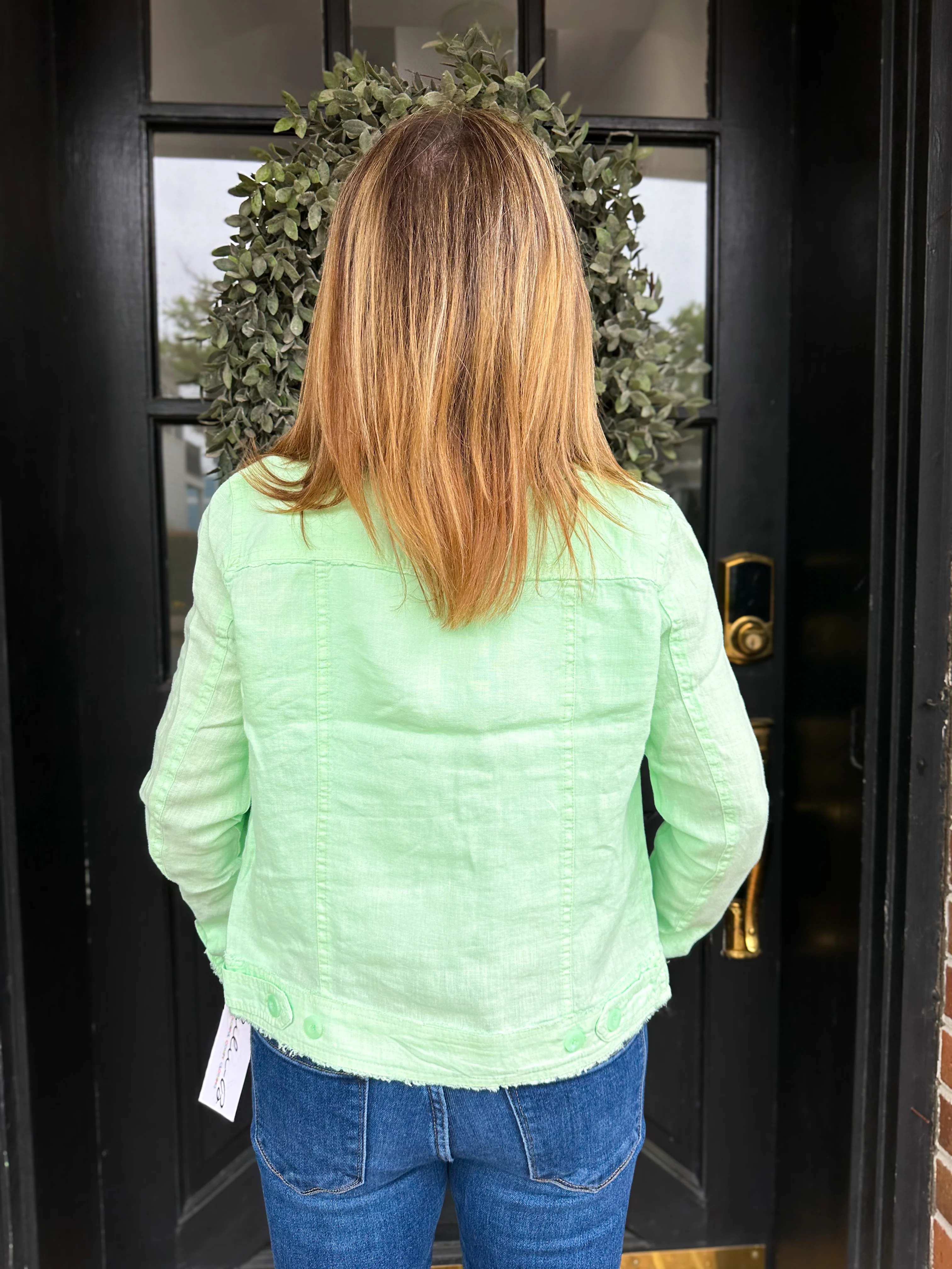 Lulu B Clearwater Lime Linen Jacket - Image 13
