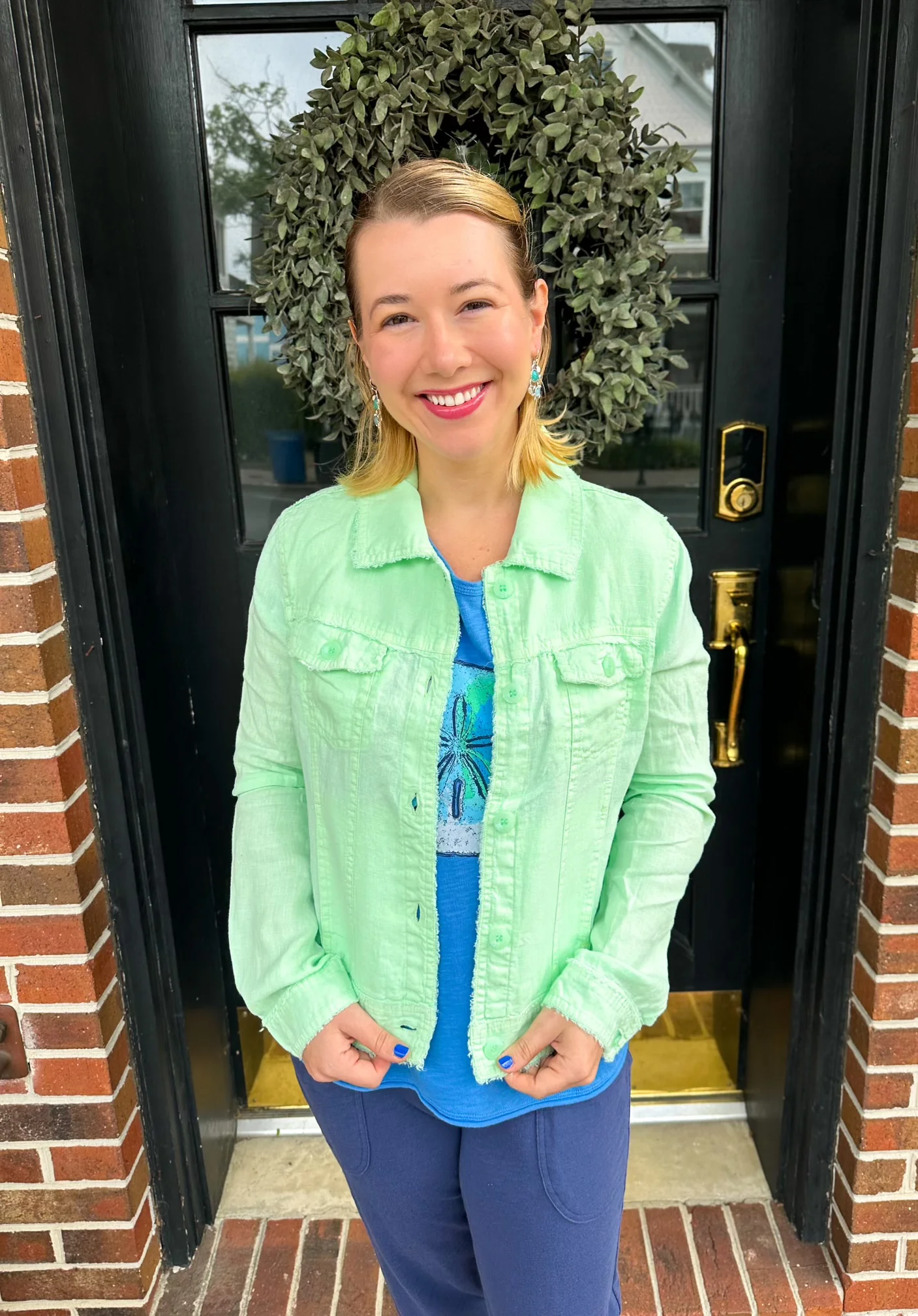 Lulu B Clearwater Lime Linen Jacket - Image 7