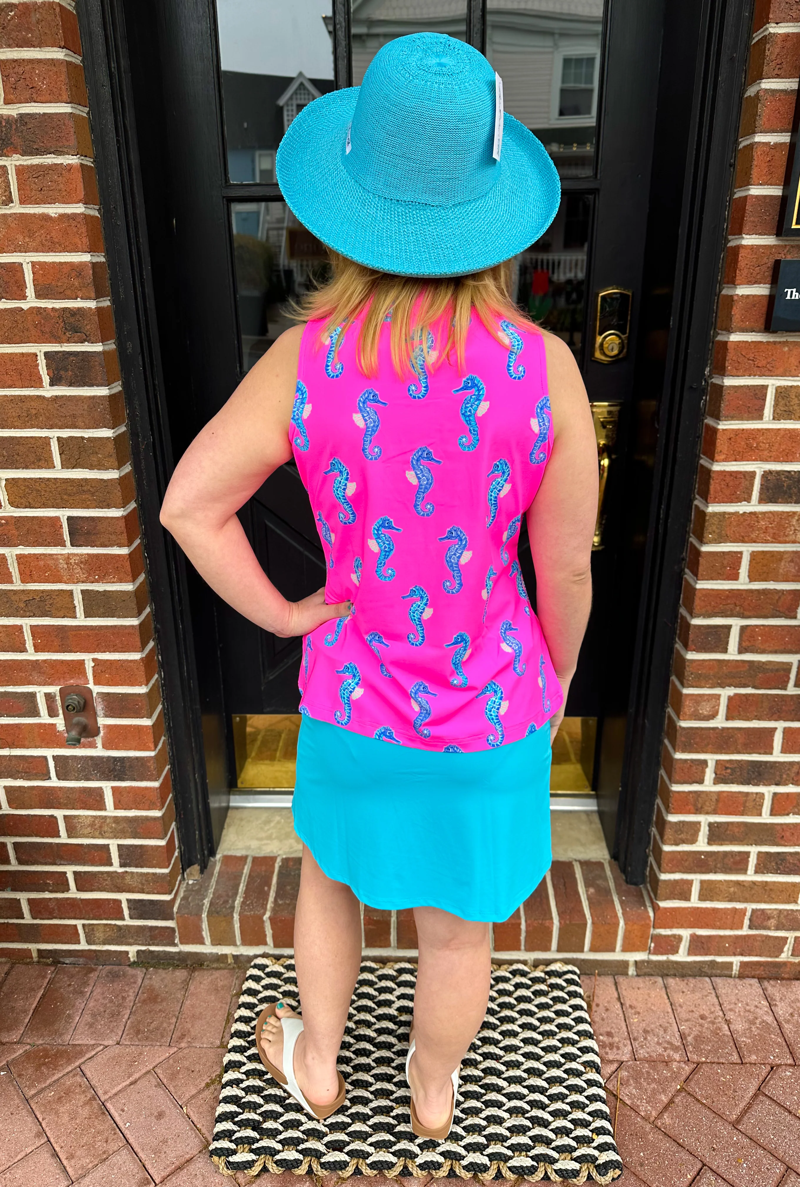 Lulu B Clearwater Turquoise Tahiti UPF 50+ Zip Skort - Image 17