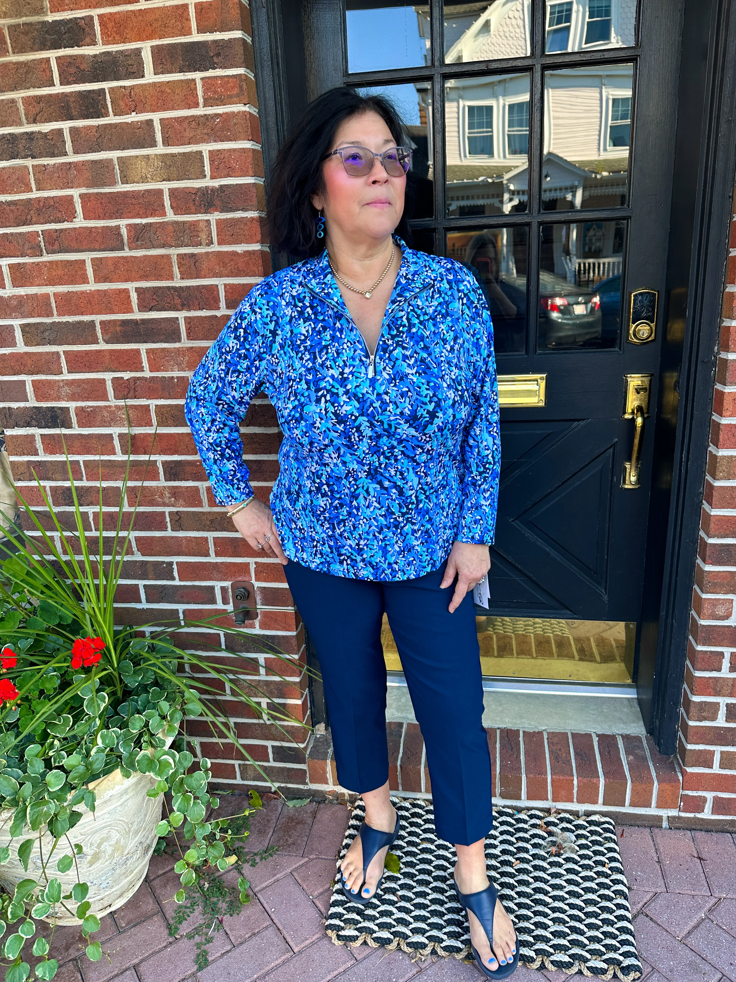 Bangladine by Lulu B Navy Contemporary Capris - Image 16