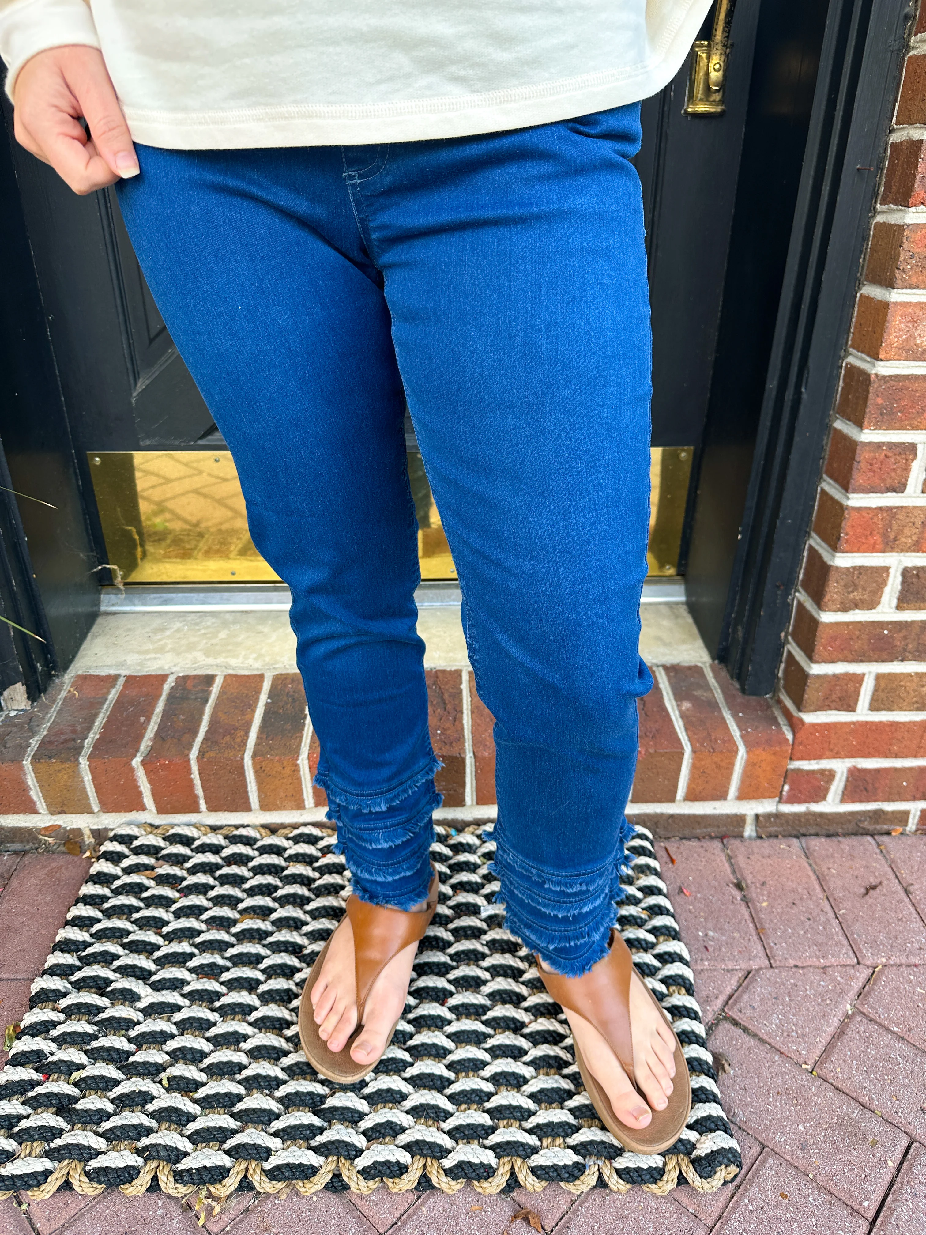 Lulu B Denim Fringe Pant Dark Wash - Image 21